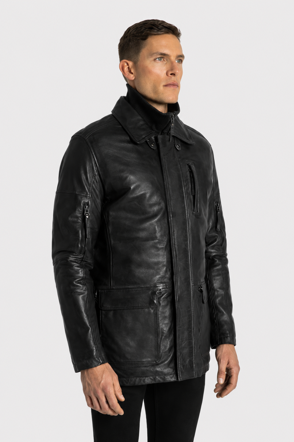 Daniel Leather Jacket Black-thumbmail-2