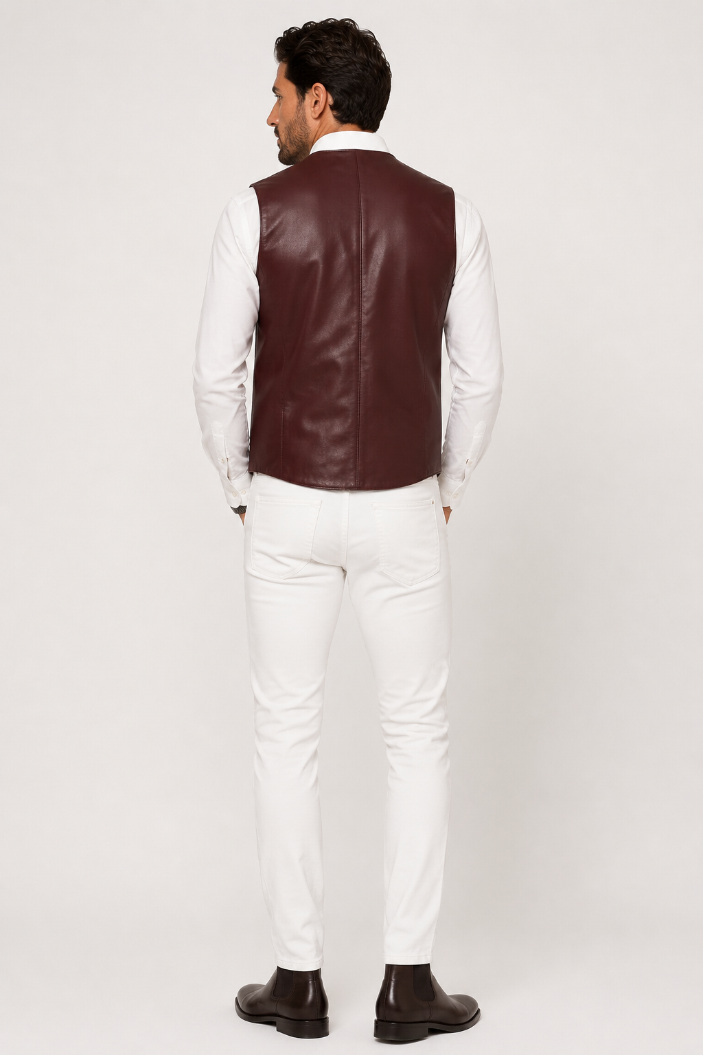 Classic Black Lambskin Leather Vest-thumbmail-5