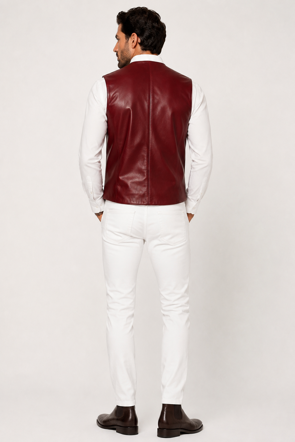 Classic Black Lambskin Leather Vest-thumbmail-7