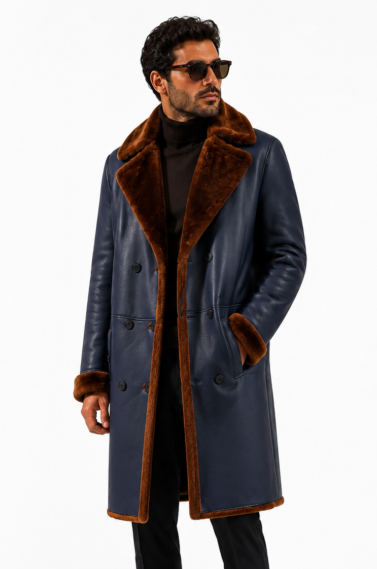 Double-Faced Shearling Trench Coat