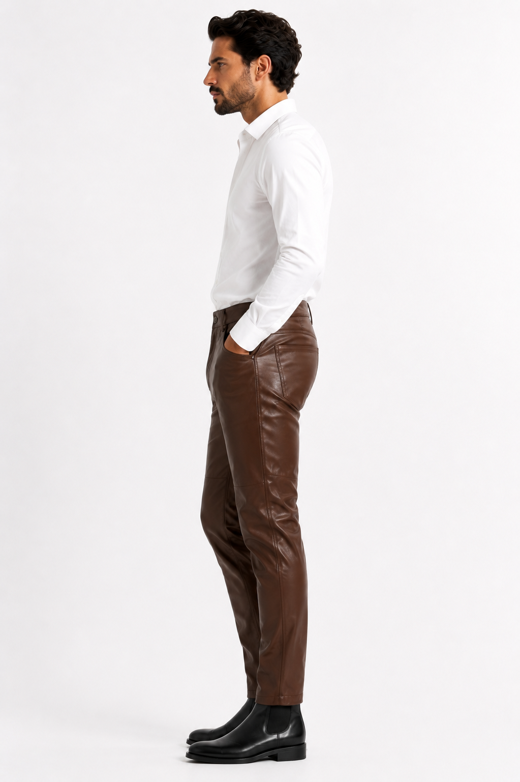 Men's Genuine Red Leather Pants-thumbmail-6