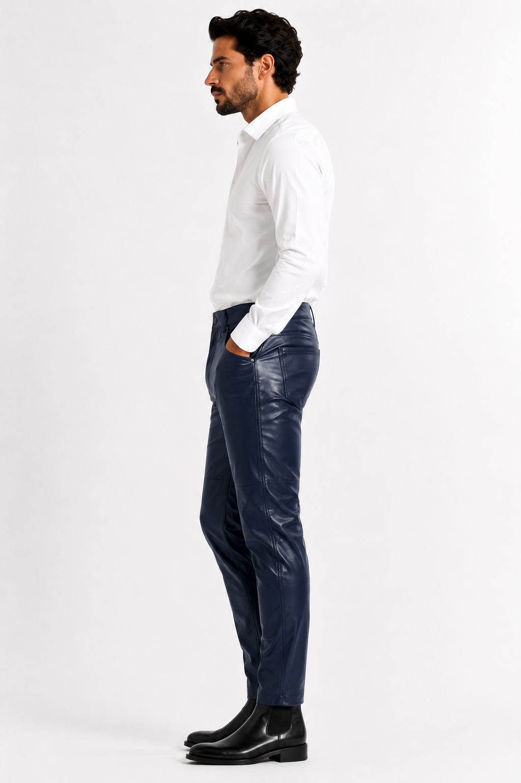Men's Genuine Red Leather Pants-thumbmail-14
