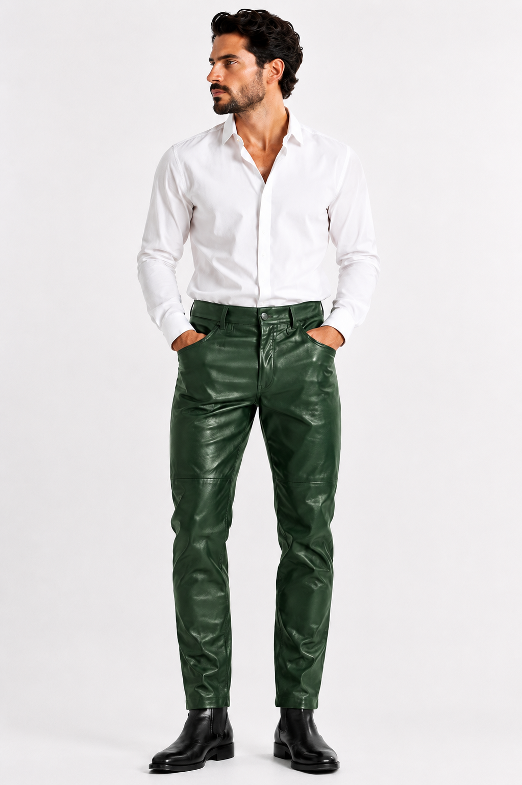 Men's Genuine Red Leather Pants-thumbmail-15