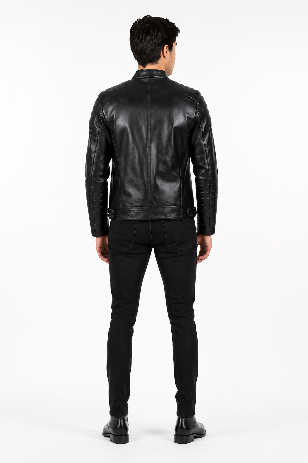 JORDY Men’s Black Lambskin Leather Moto Jacket-thumbmail-3