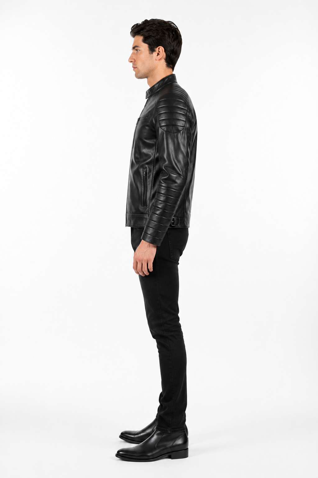 JORDY Men’s Black Lambskin Leather Moto Jacket-thumbmail-4