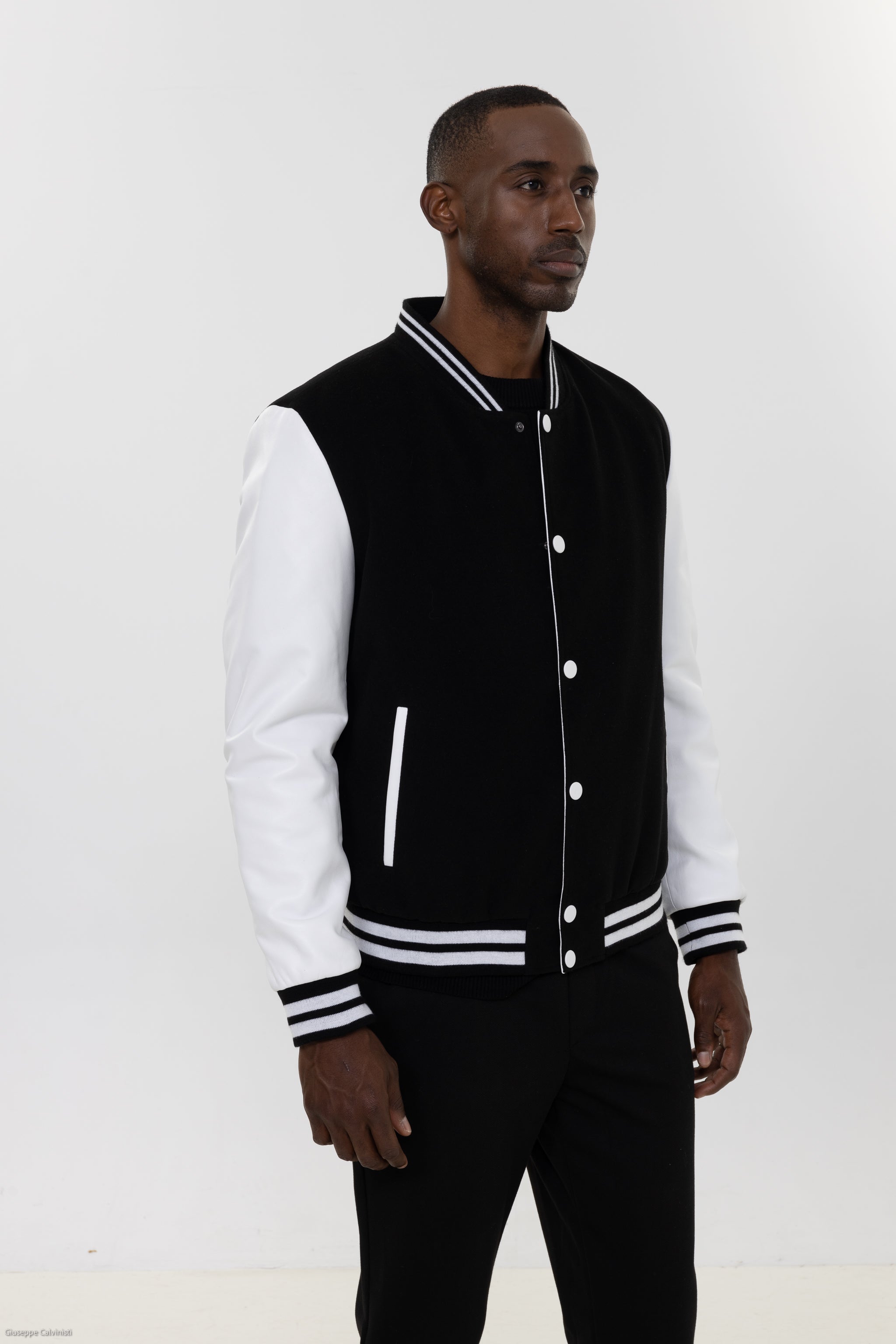 Tommy Bomber Jacket With Leather Sleeves – Cuir Dimitri