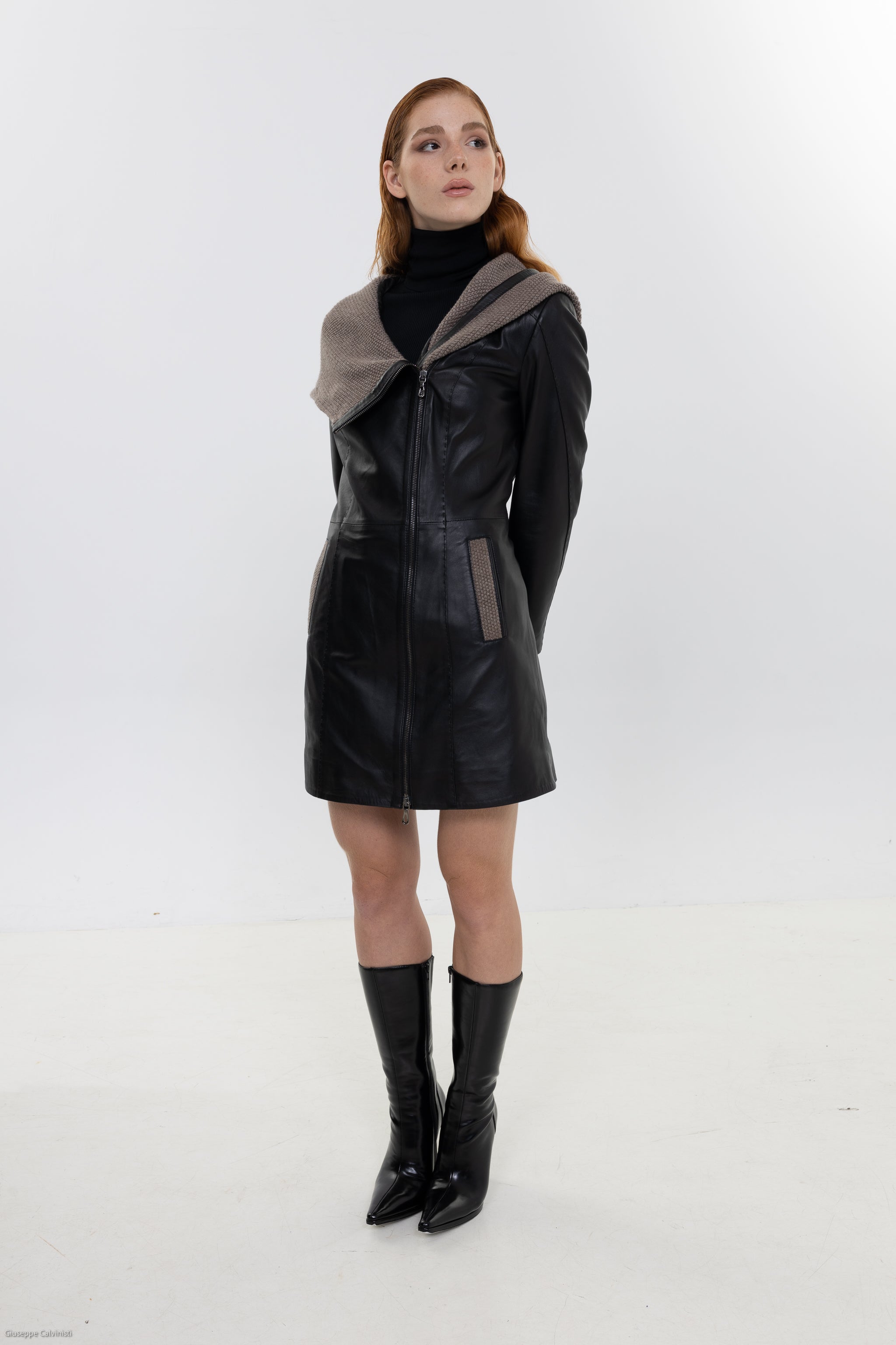 Lucie Leather Trench Coat