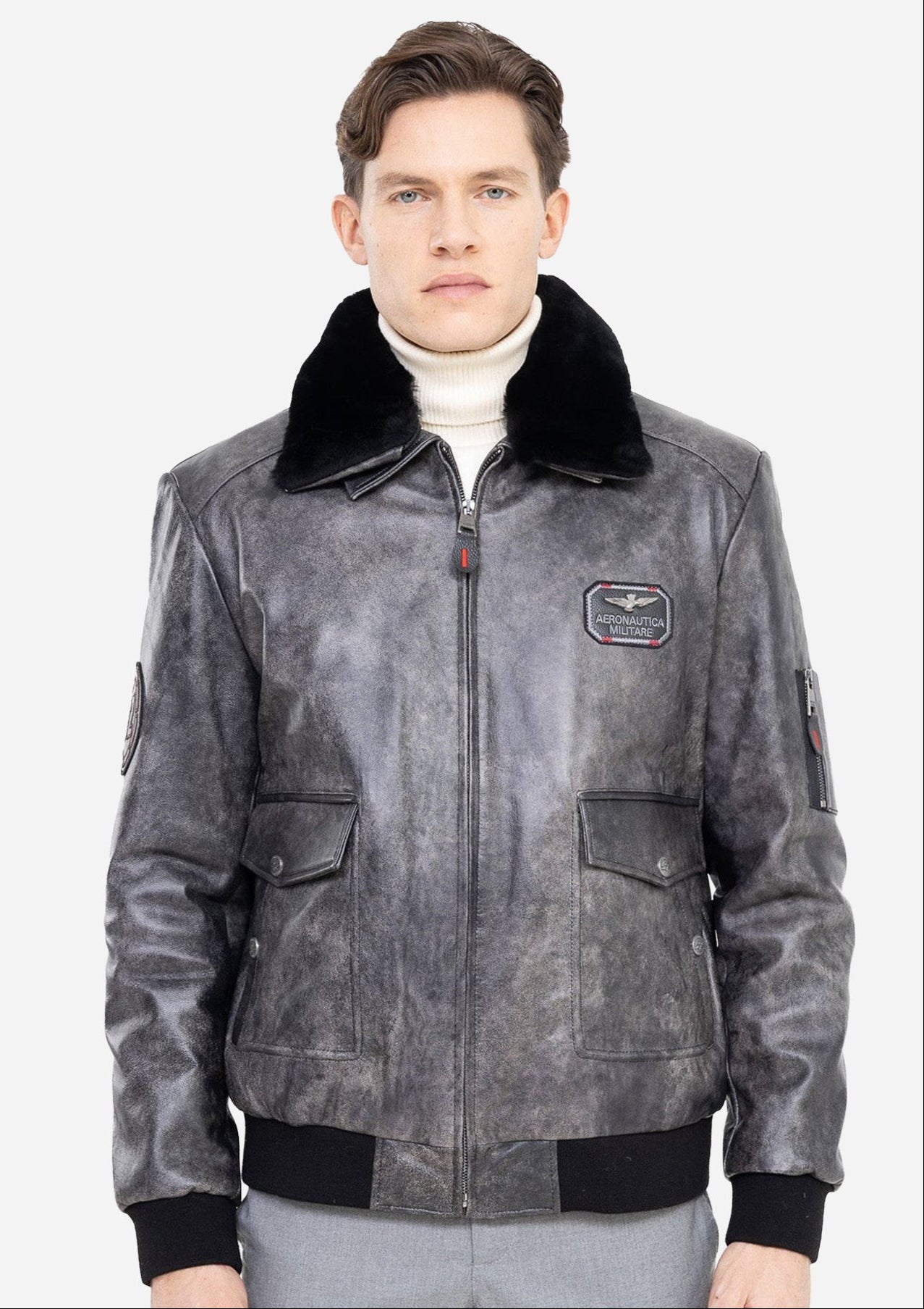 THOM AVIATOR WITH REMOVABLE SHEARLING COLLAR