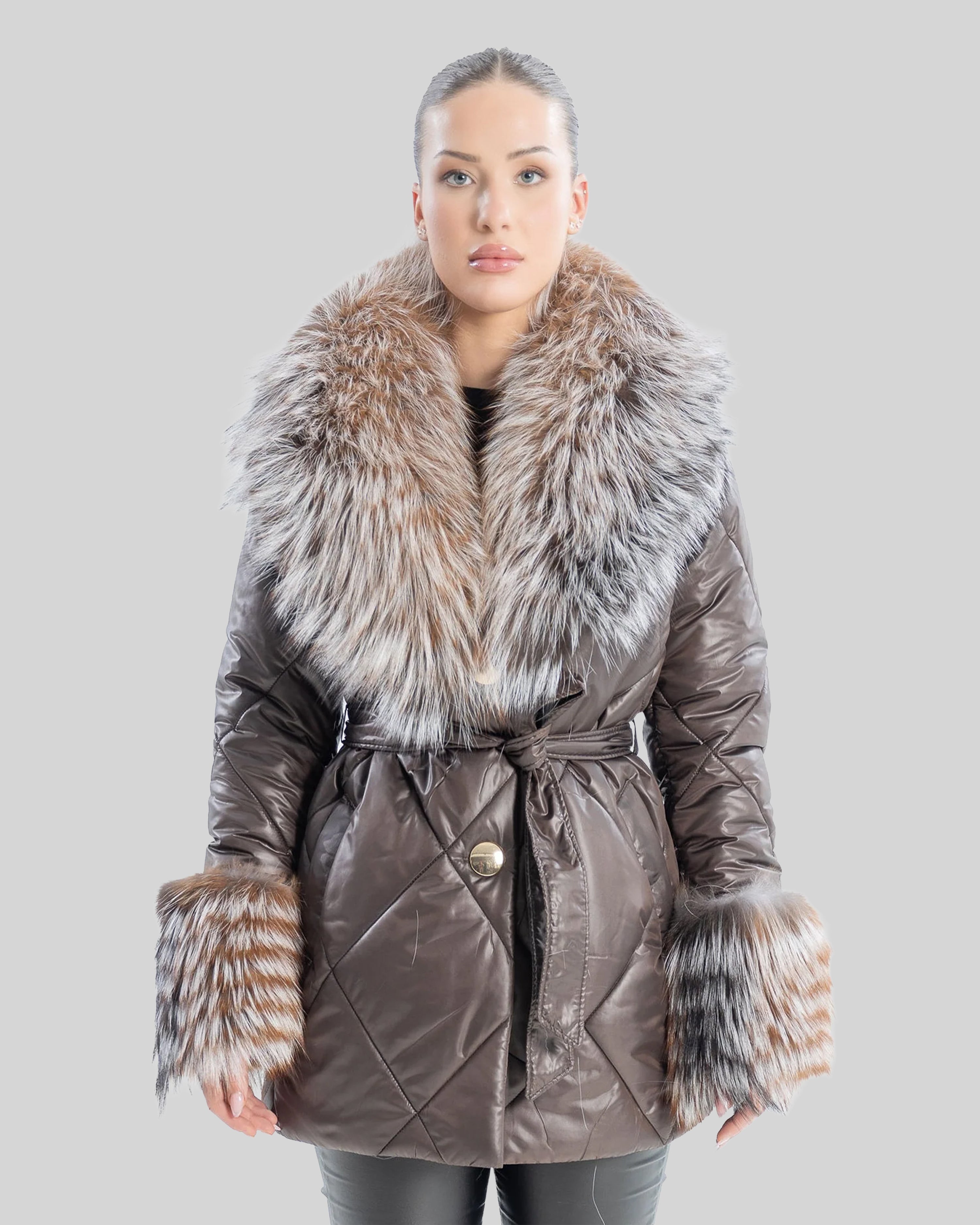 Gaia Women's Winter Coat with Natural Fur
