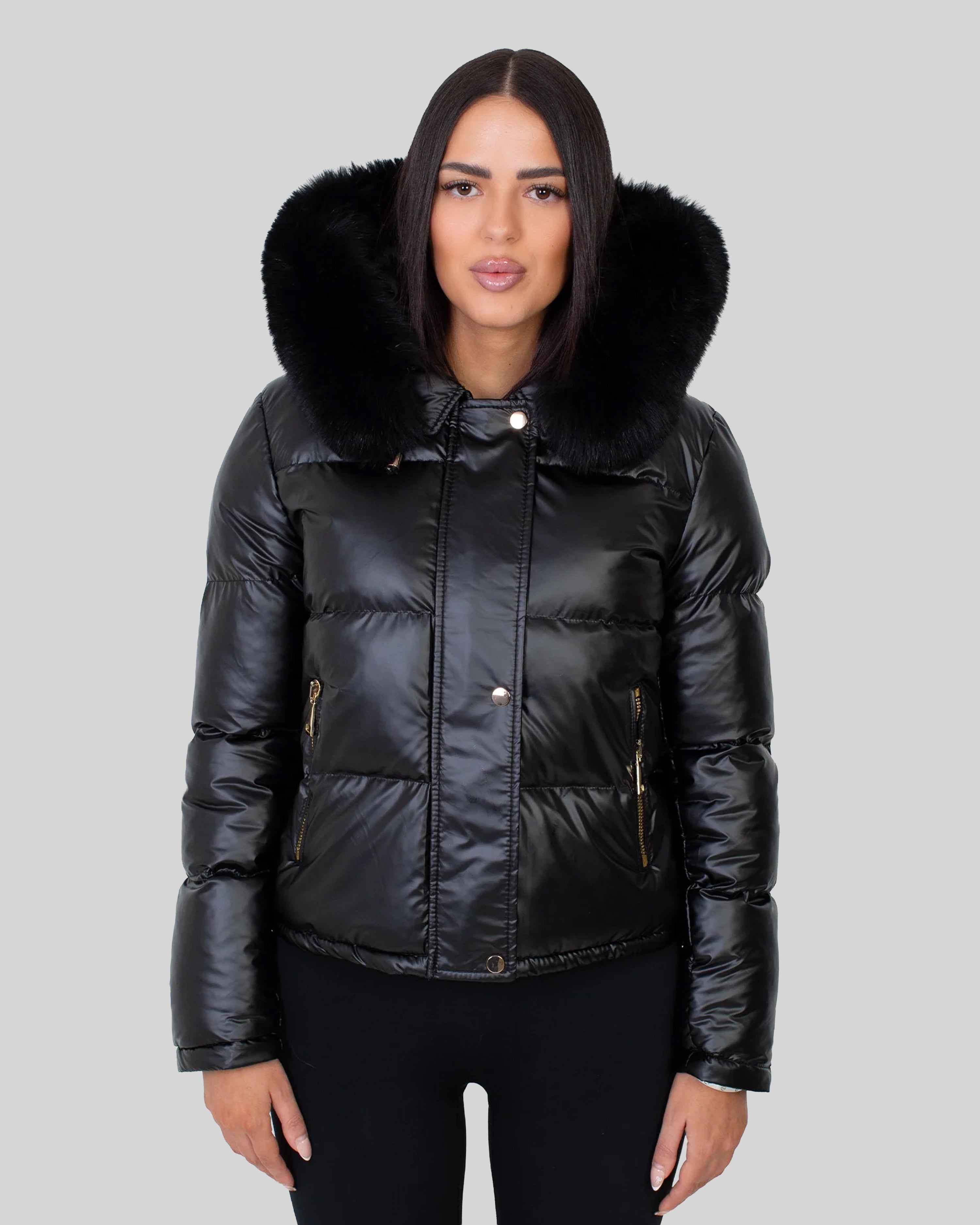 Avery Puffer Jacket with natural fur