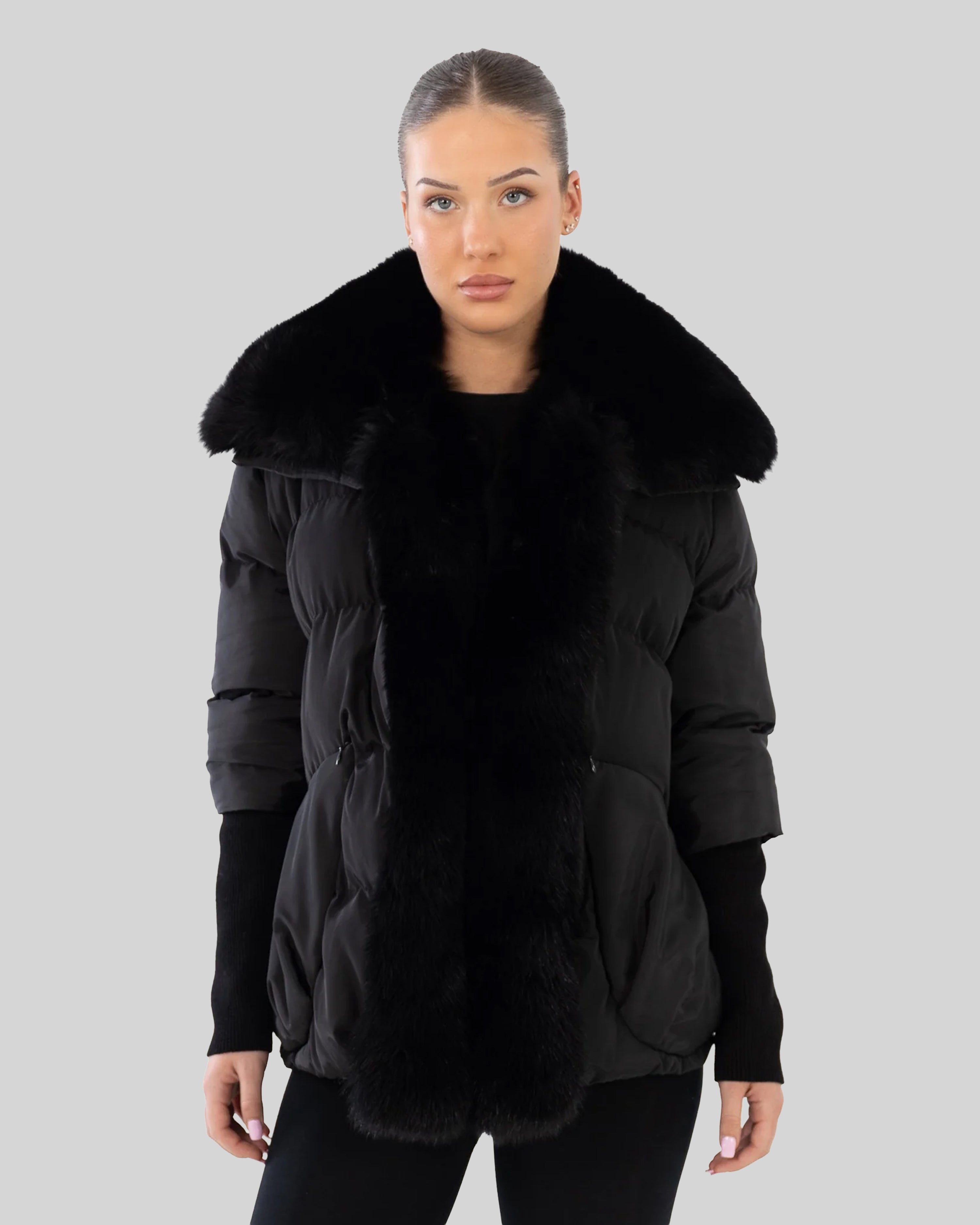 Kelly Down Pufffer -BLACK FOX-thumbmail-1