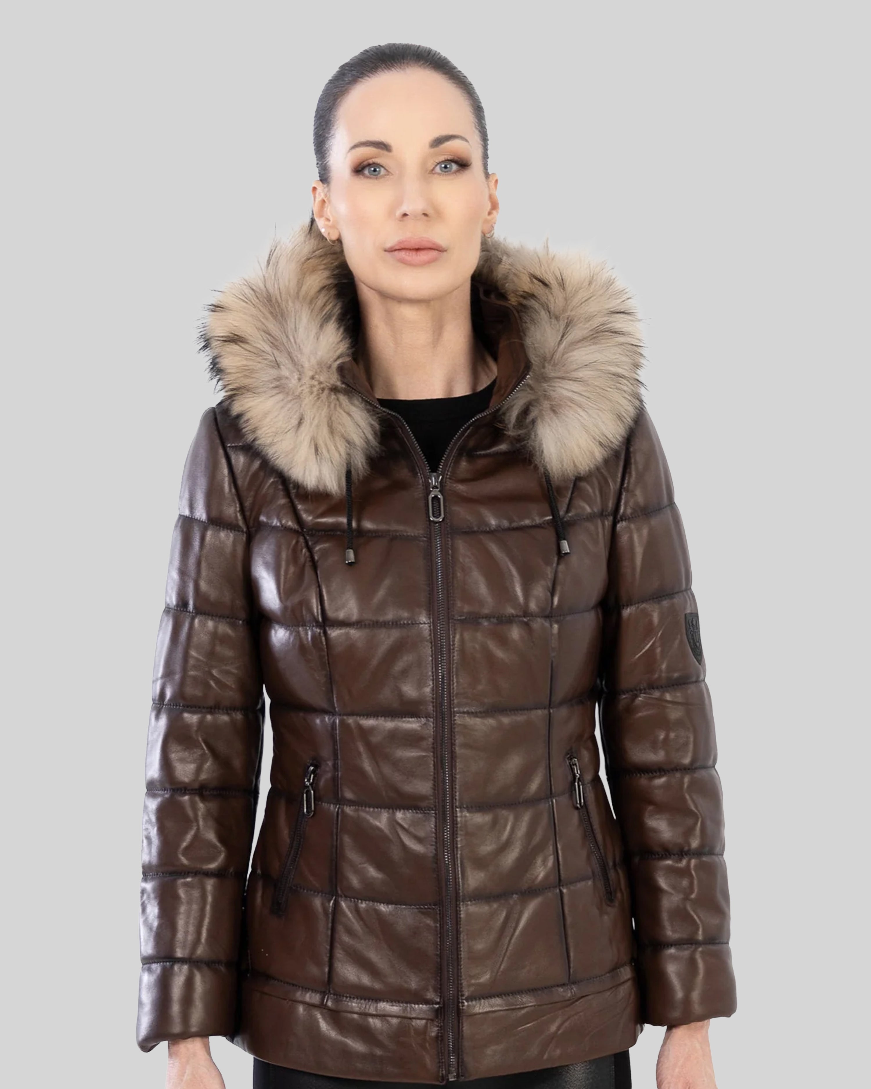 LYANNA leather puffer jacket – Dimitri