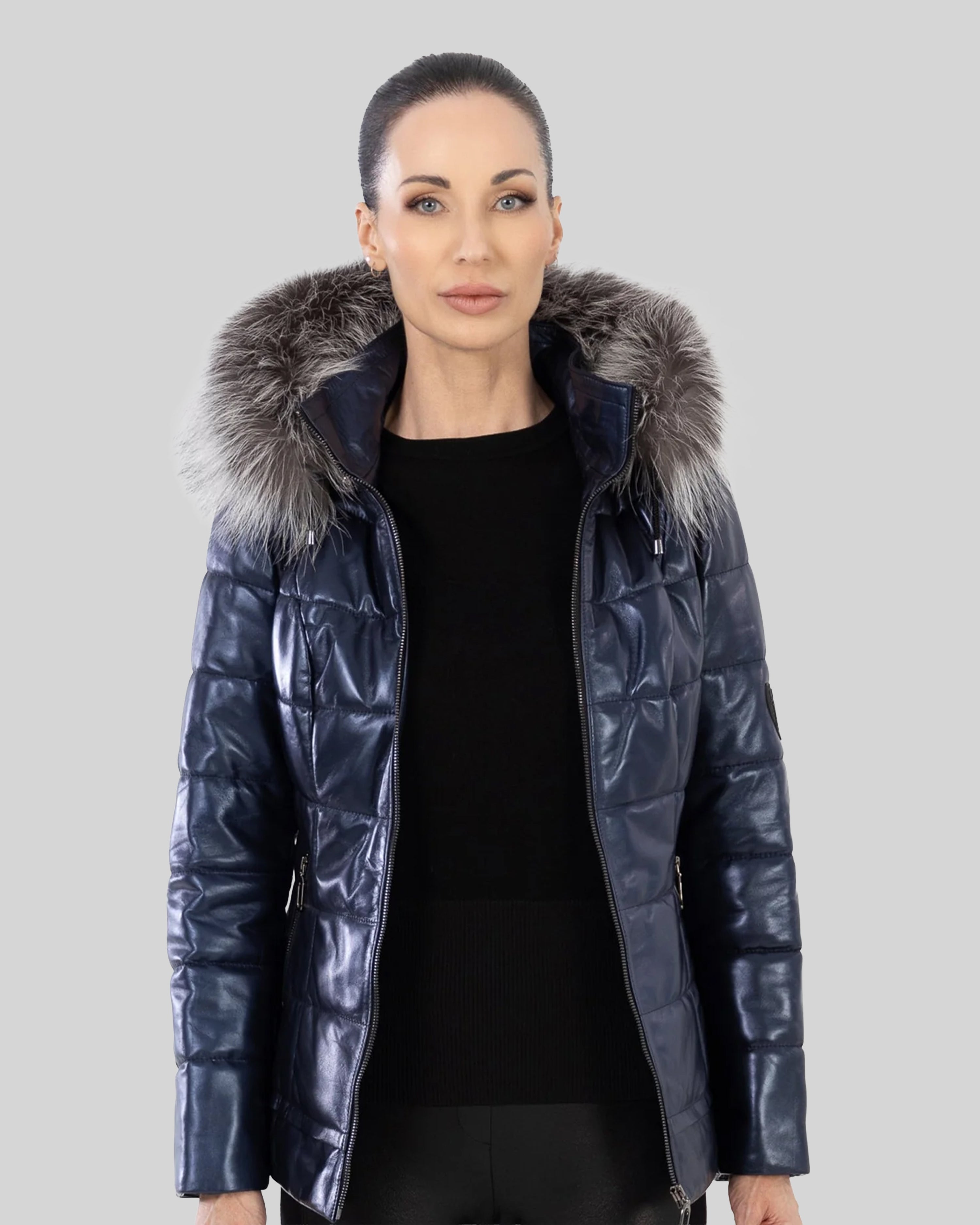 LYANNA Leather Puffer Jacket