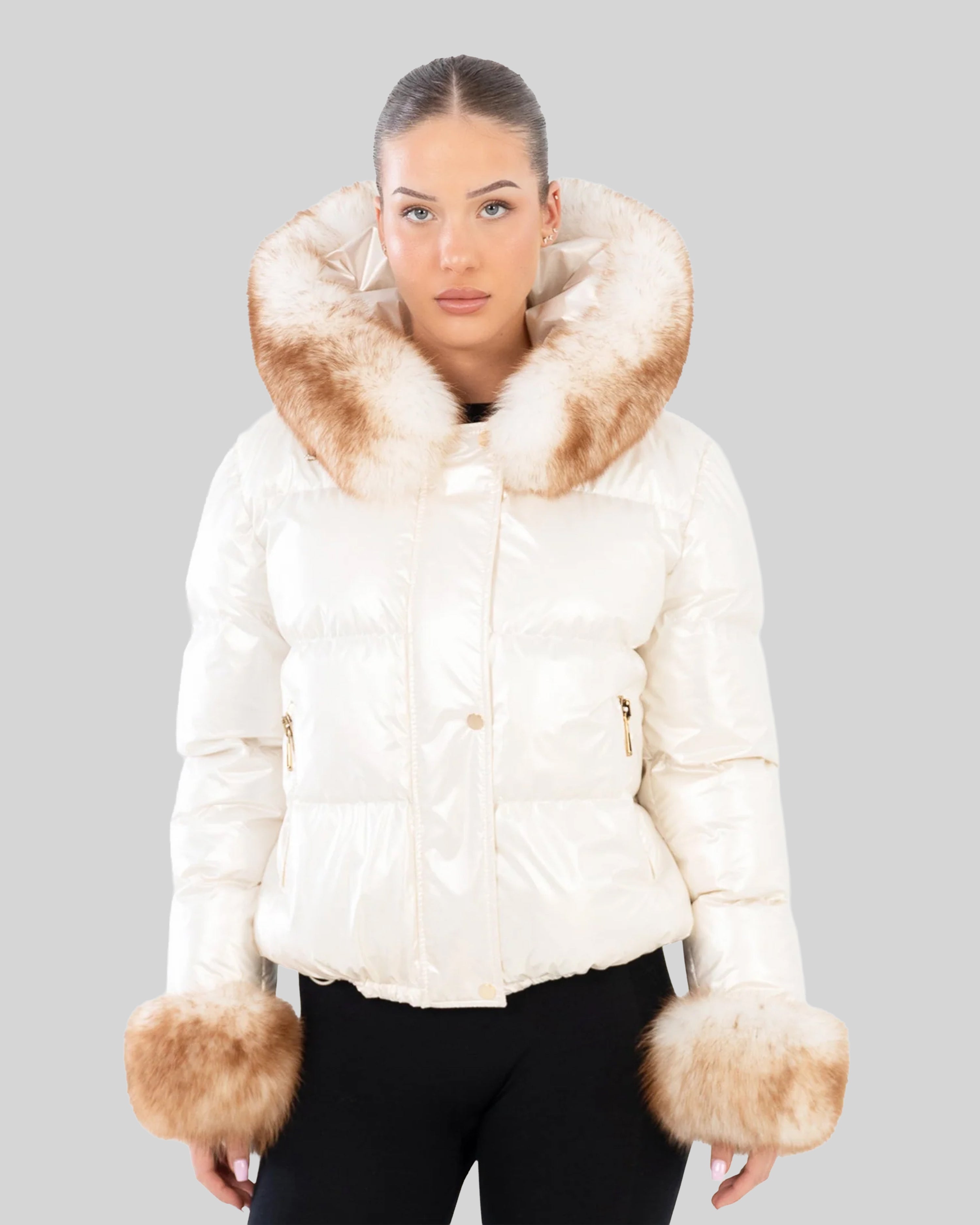 Celya Down Puffer with natural fur