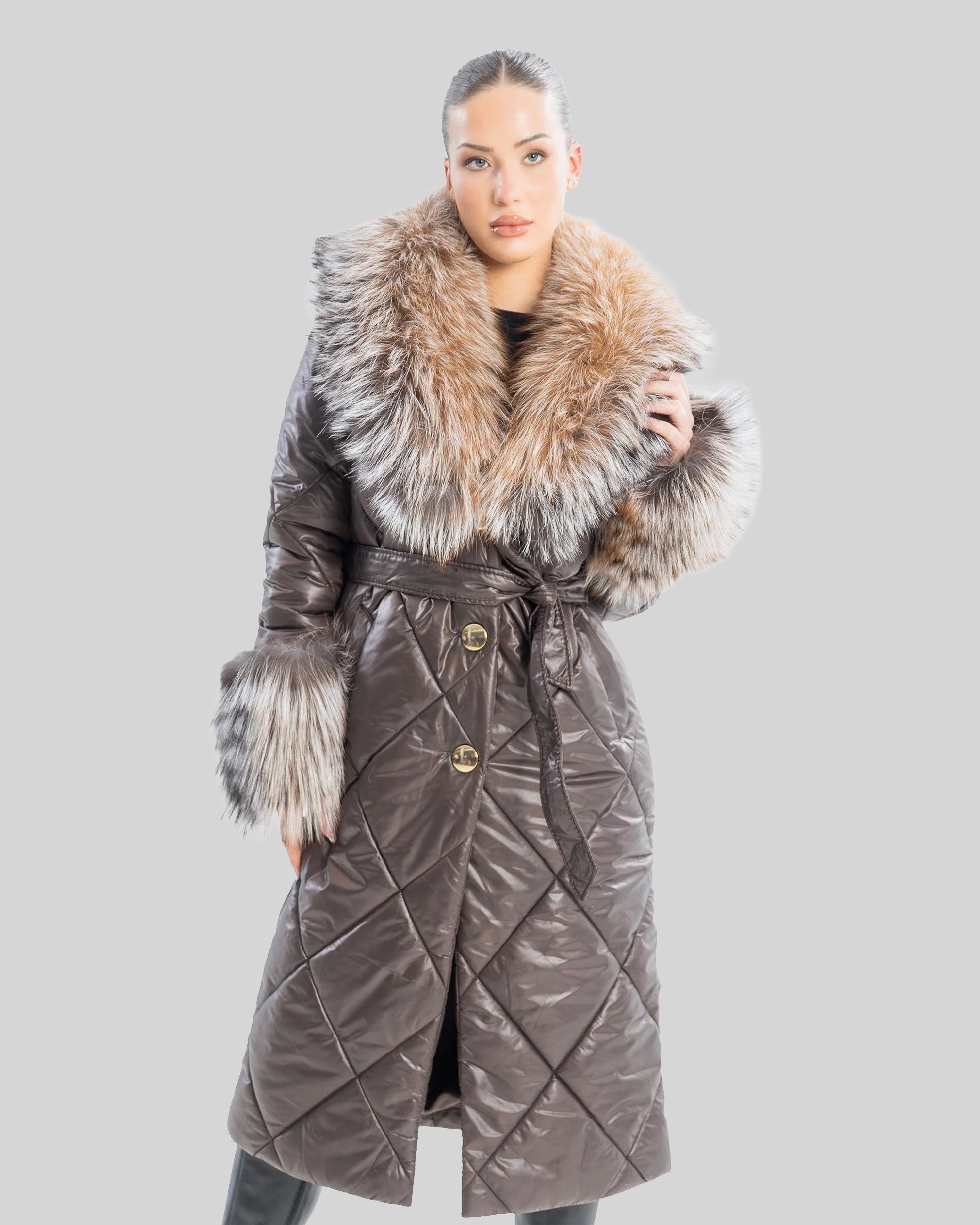 Aura Women's Winter Coat with Natural Fur