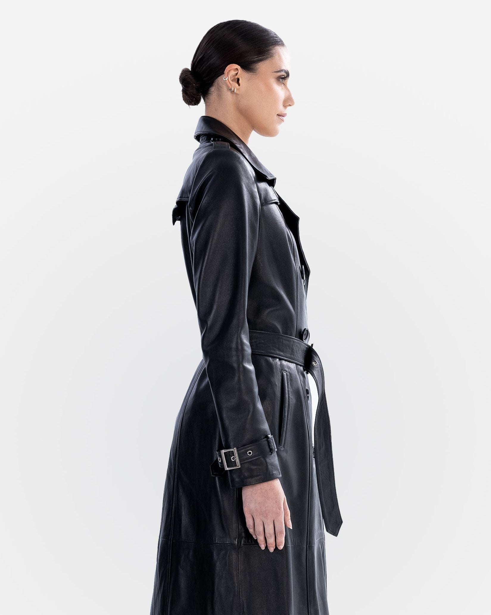 Adèle Leather Trench Coat-thumbmail-2