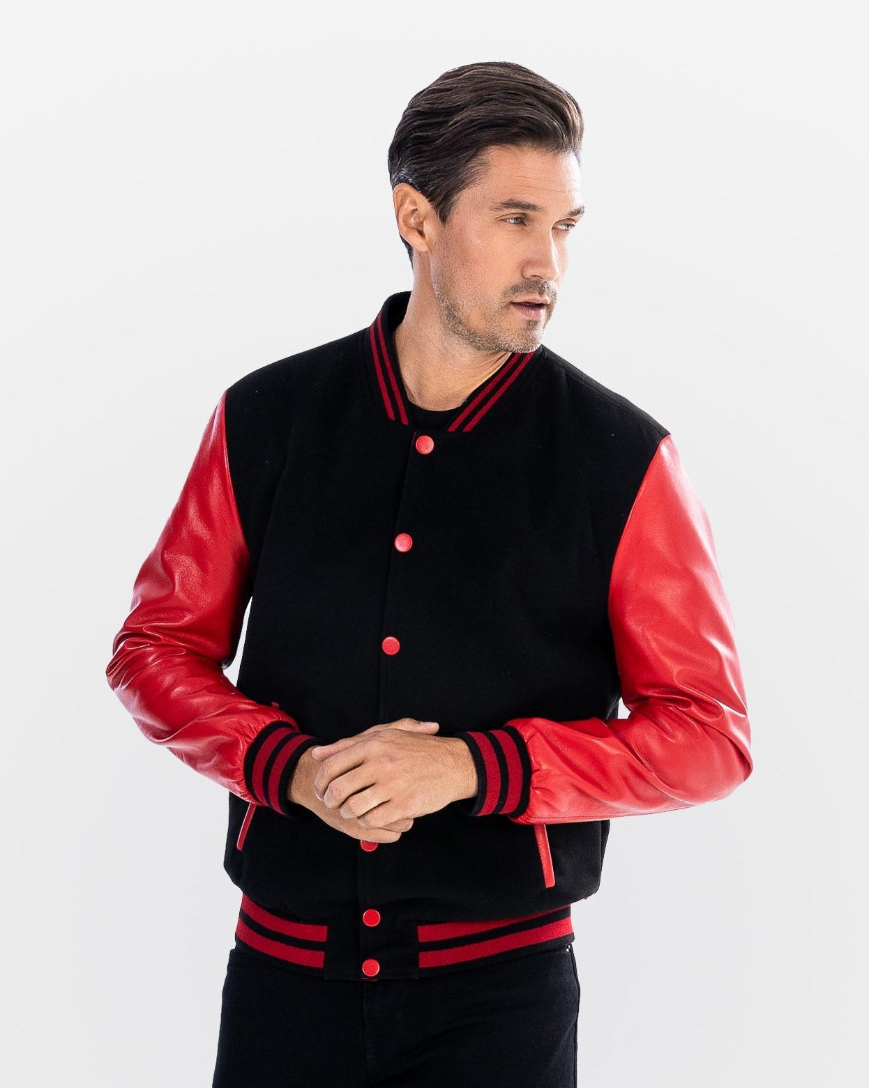 Tommy Bomber Jacket With Leather Sleeves