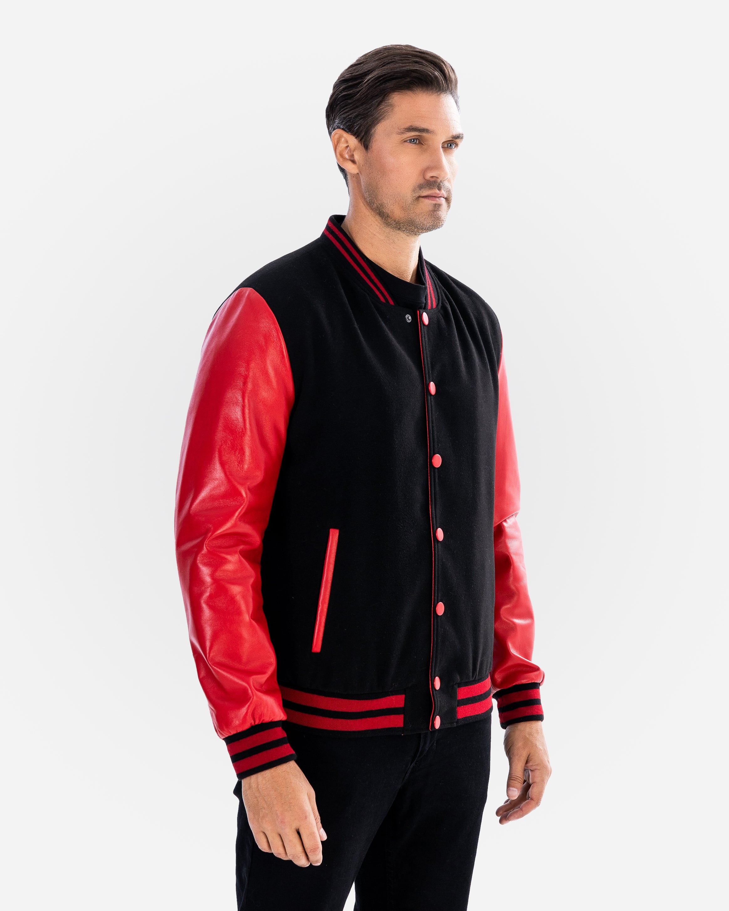 Tommy Bomber Jacket With Leather Sleeves