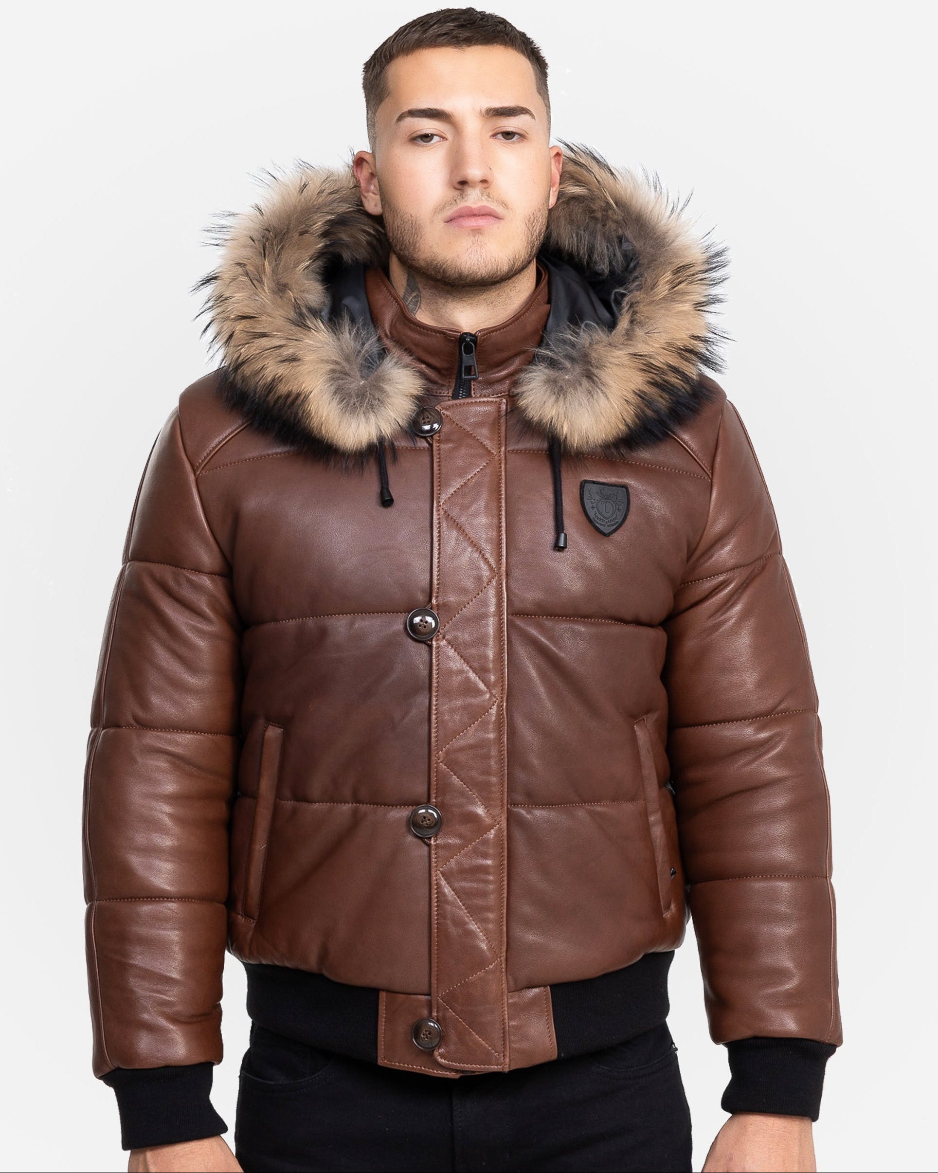 Arctic Men’s Winter Leather Coat With Silver Fox Fur-thumbmail-8