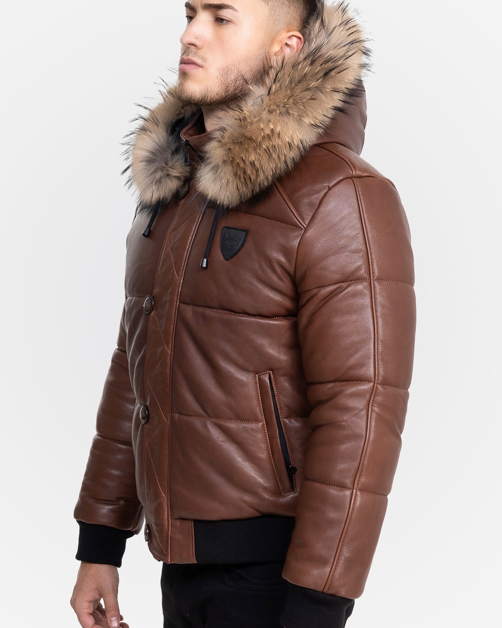 Arctic Winter Leather Coat With Natural Fur-thumbmail-3