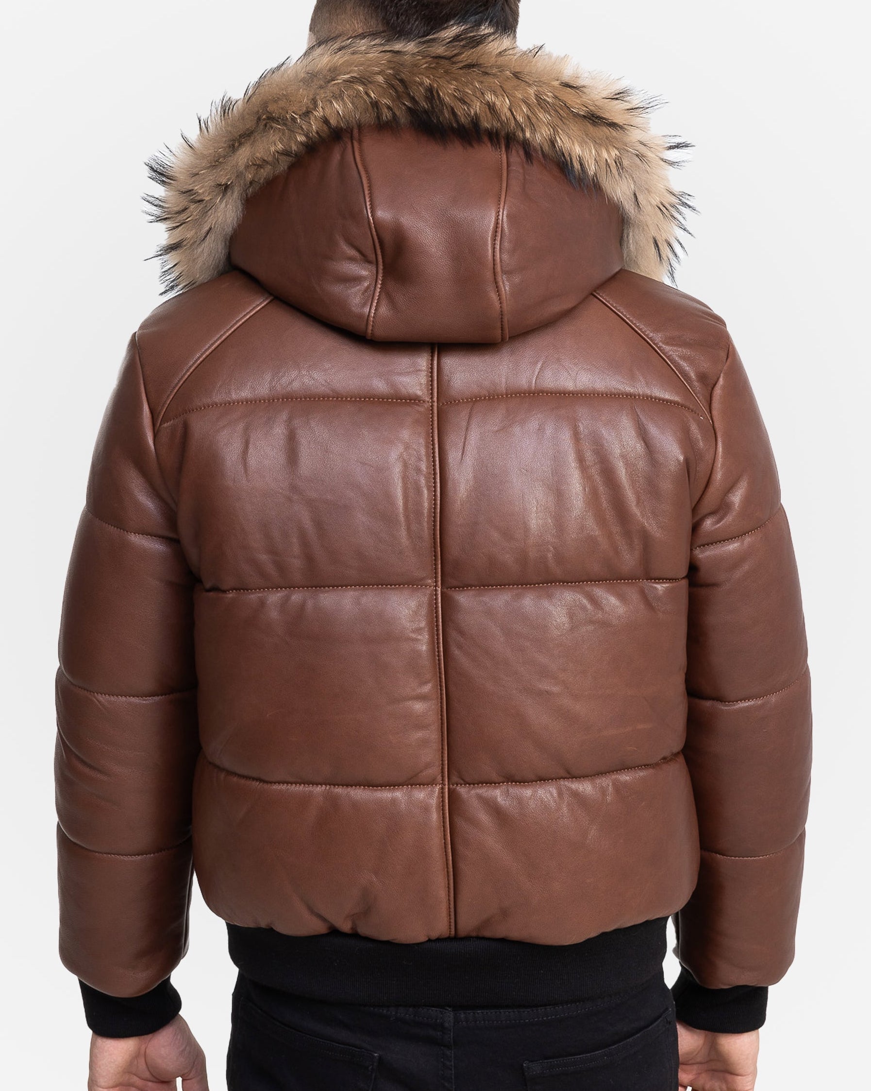 Arctic Winter Leather Coat With Natural Fur-thumbmail-4