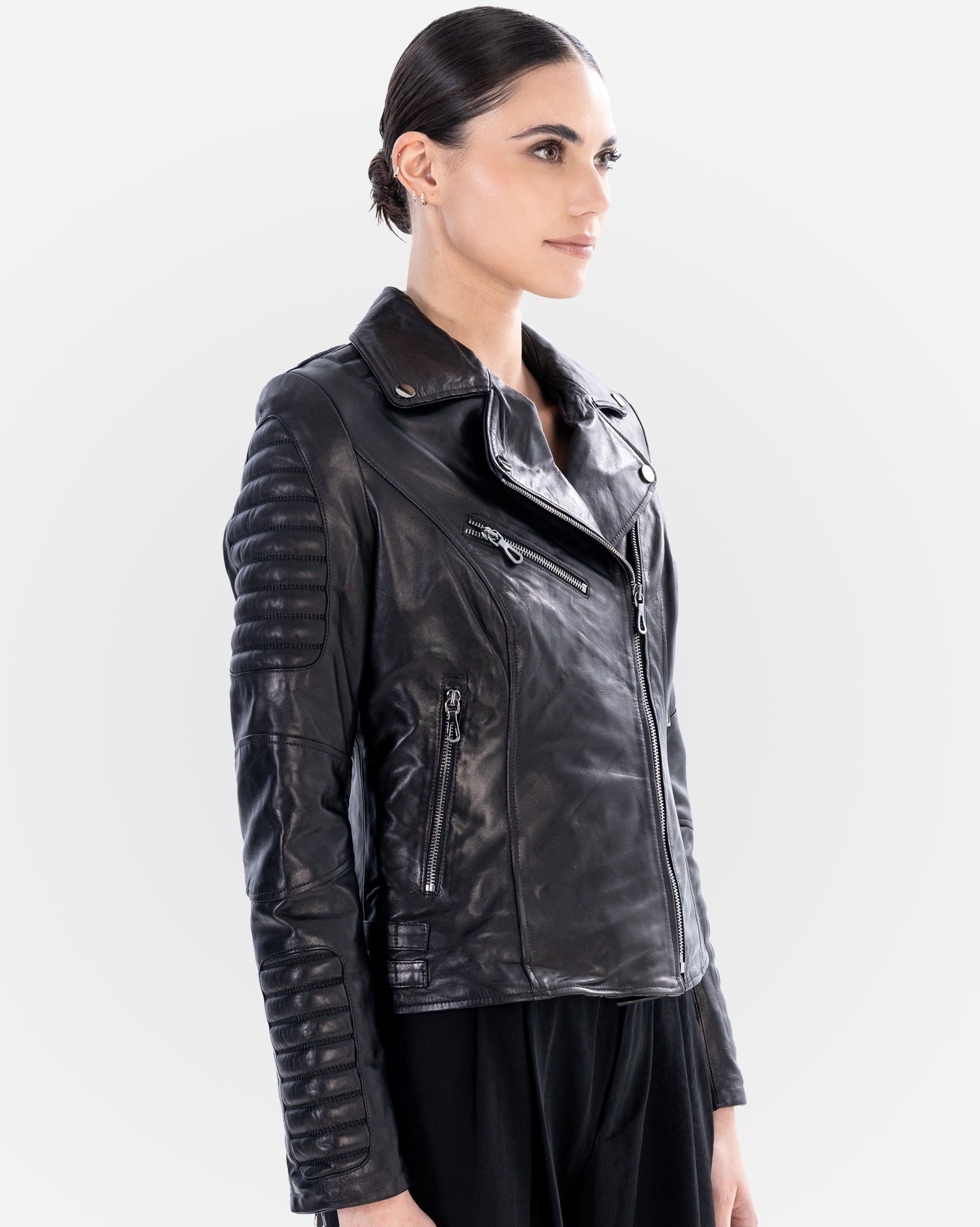 Stacy Leather Biker Jacket-3