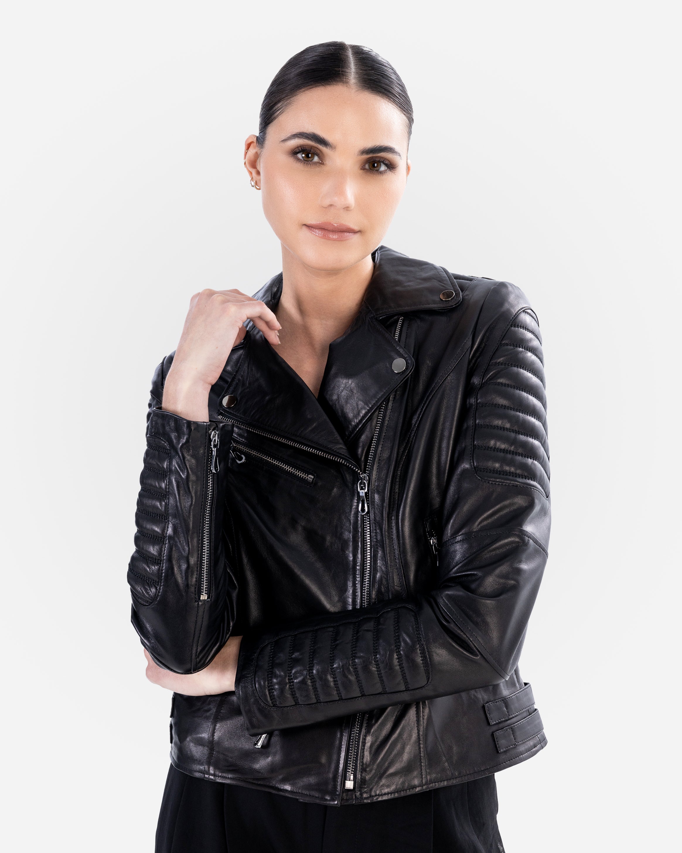 Stacy Leather Biker Jacket