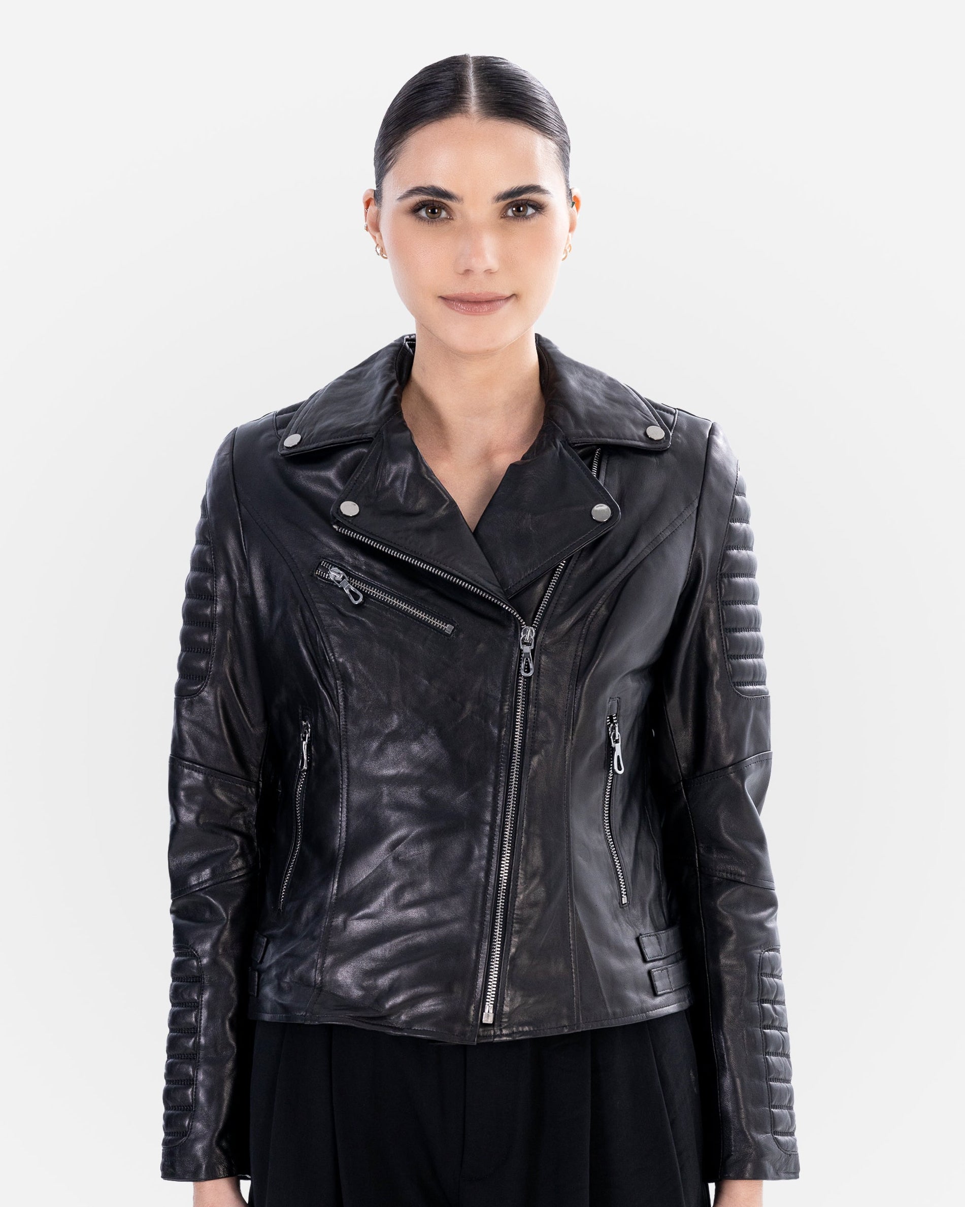 Stacy Leather Biker Jacket-2
