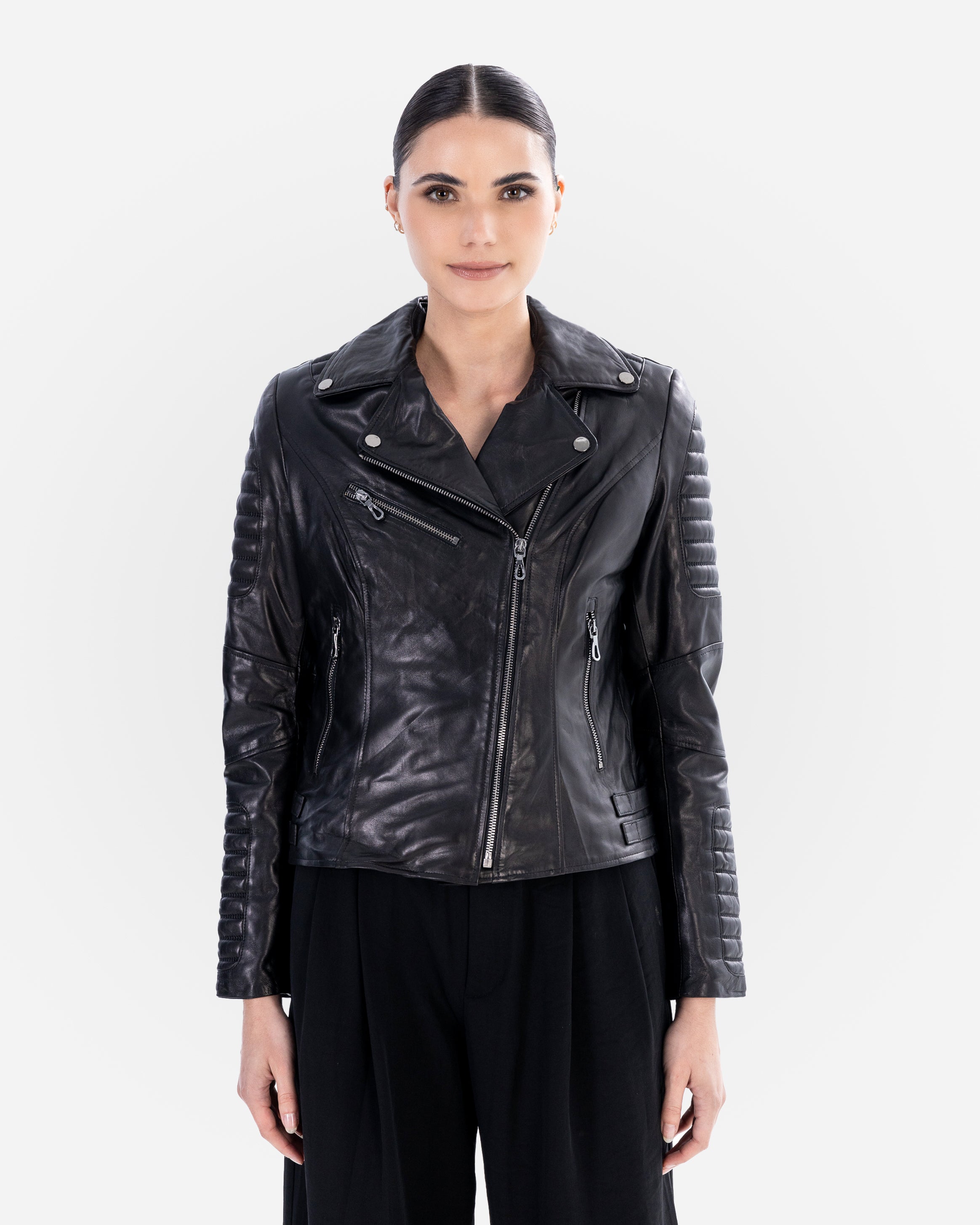 Stacy Leather Biker Jacket