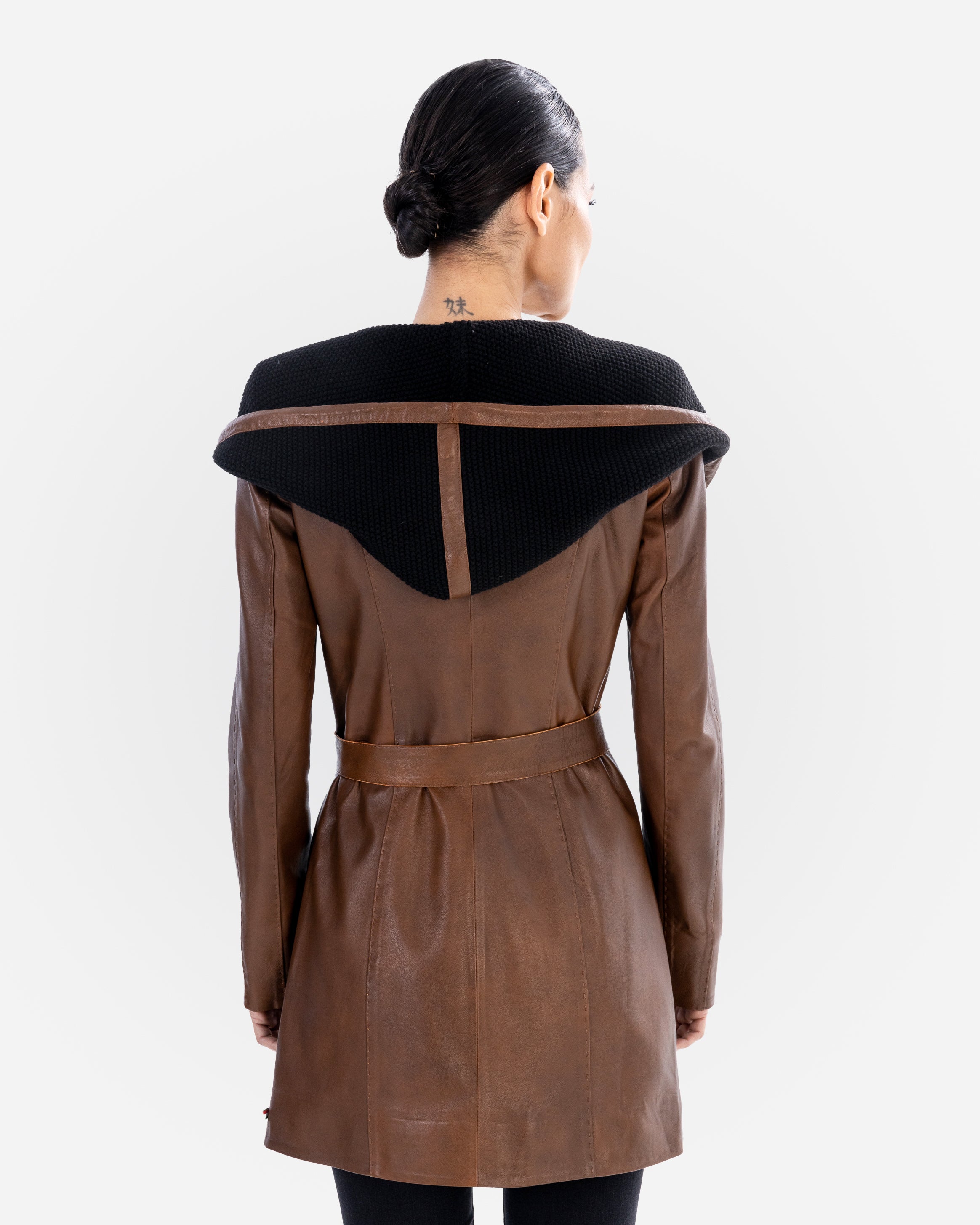 Lucie Leather Trench Coat