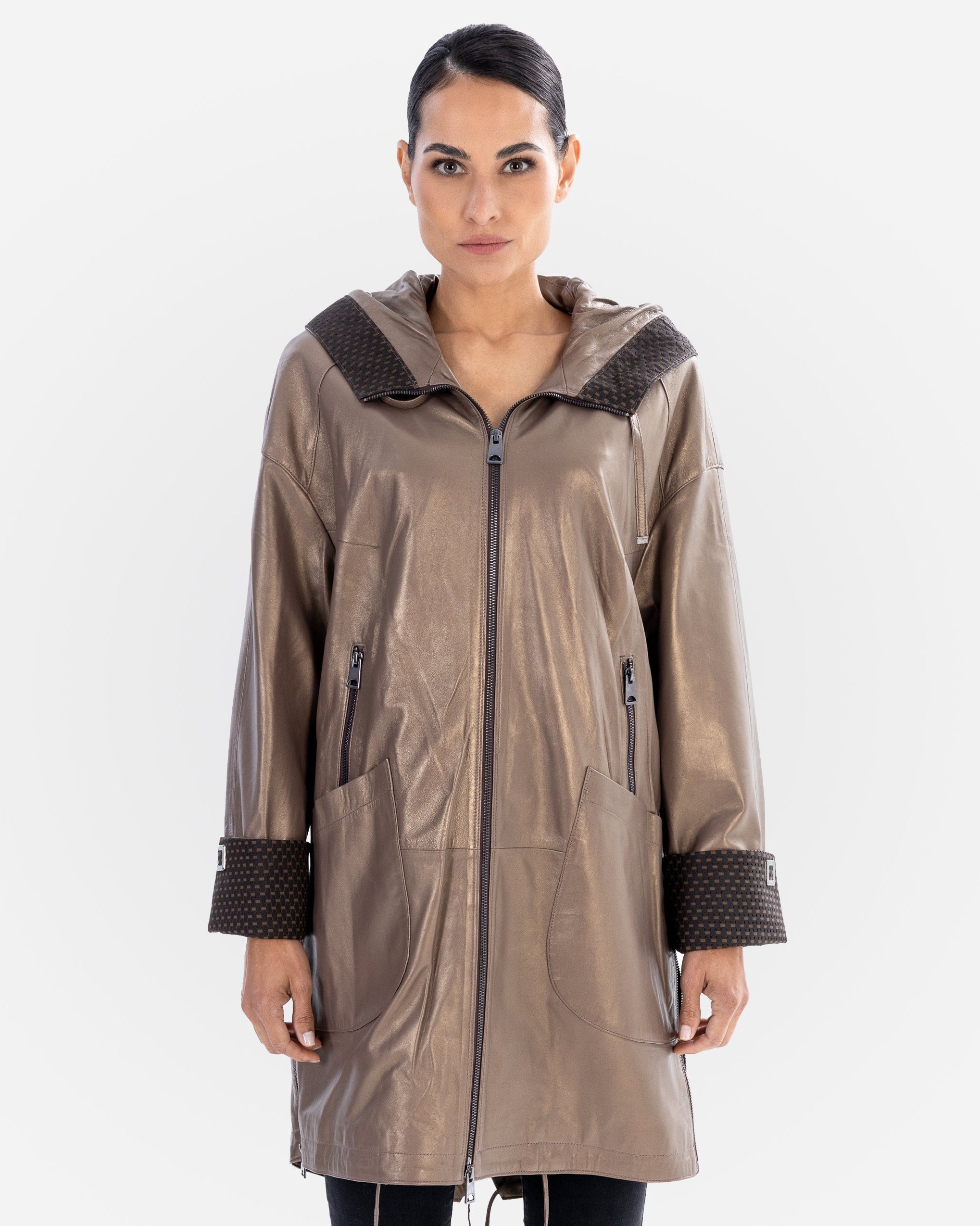 KAYLA Leather trench coat-thumbmail-5