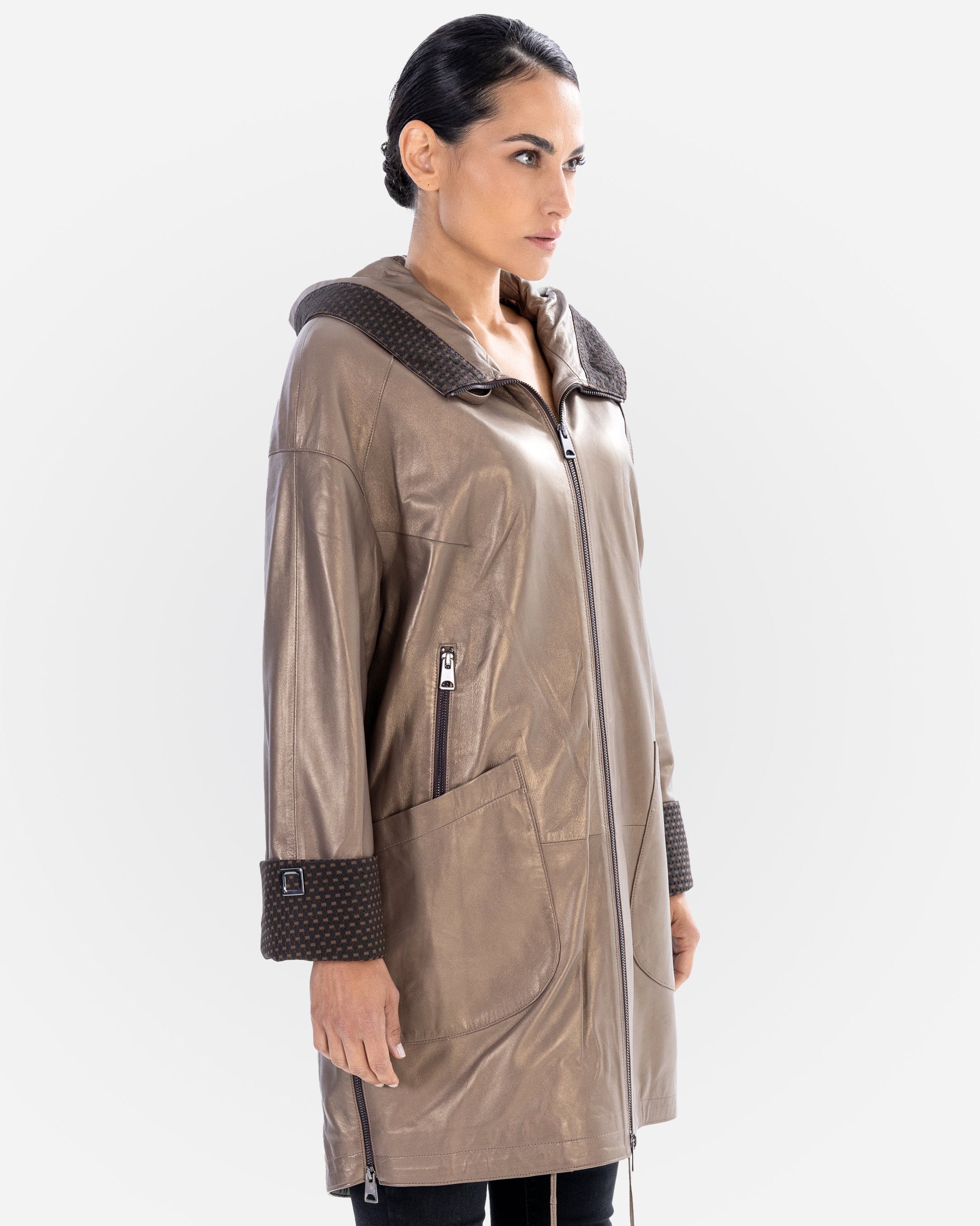KAYLA Leather Trench Coat-thumbmail-3