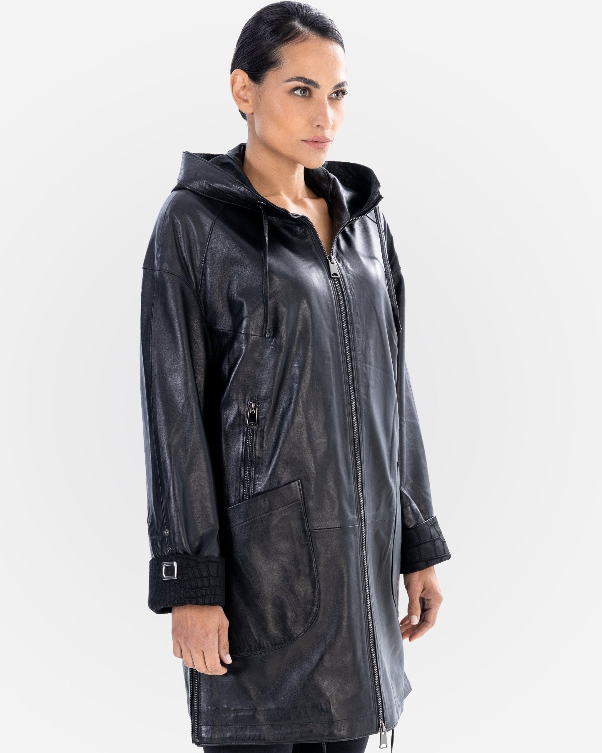 KAYLA Leather Trench Coat-thumbmail-6
