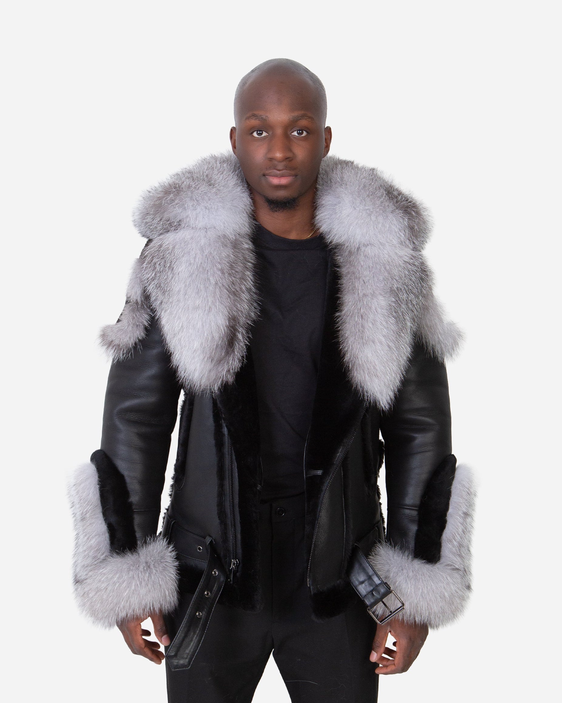 Clyde Shearling – Silver Fox Fur Coat-thumbmail-3