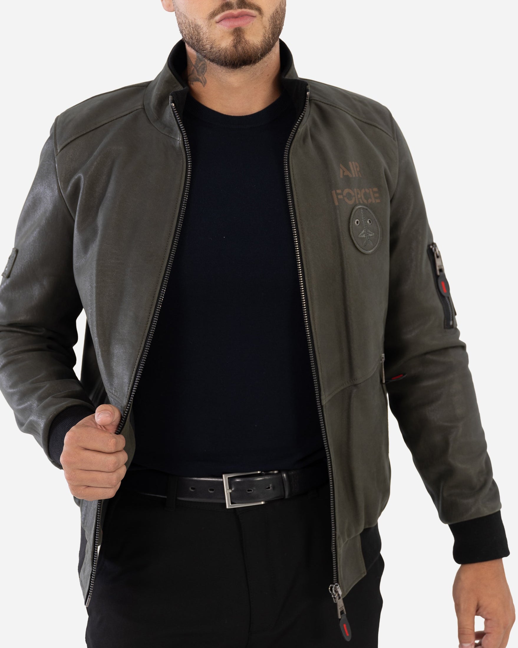 Cole Military Green Bomber Jacket-thumbmail-4