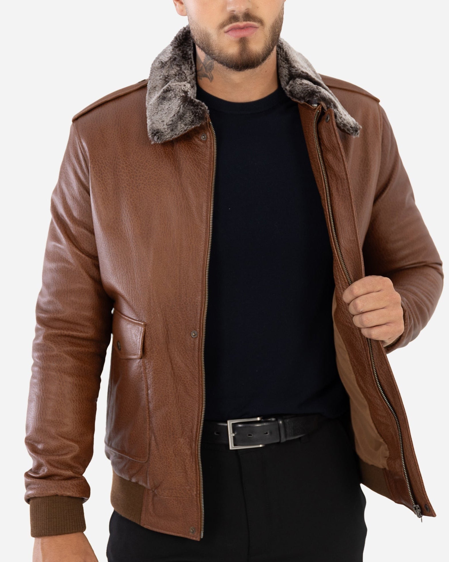 Wilder Aviator Leather Jacket-thumbmail-2