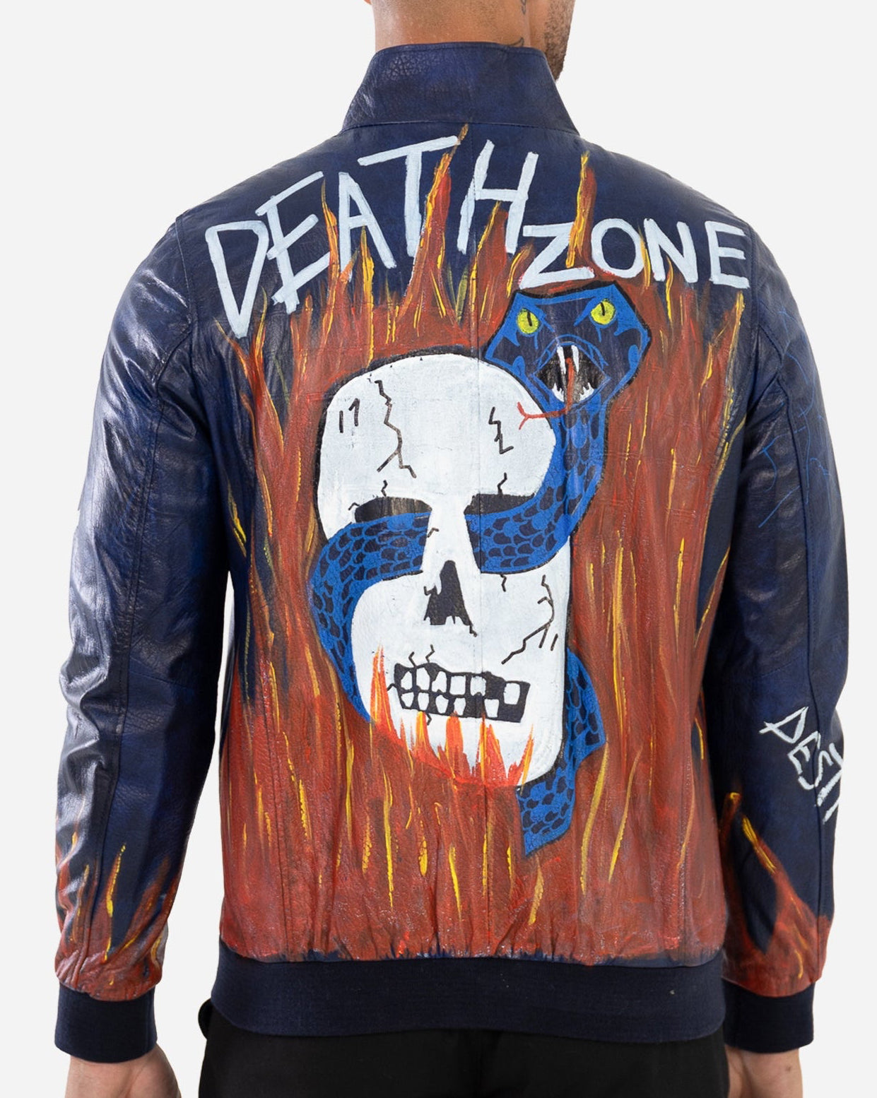 BARON leather jacket  with hand-applied pain-thumbmail-4