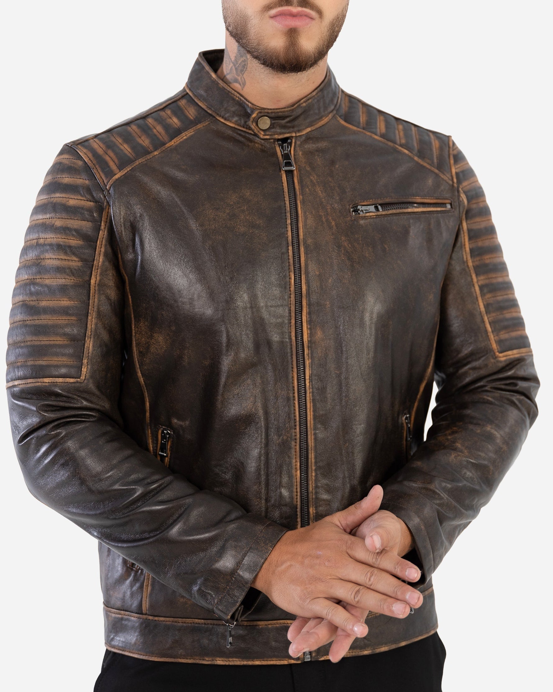 LEO JACKET IN VINTAGE GRAINED LAMBSKIN-5