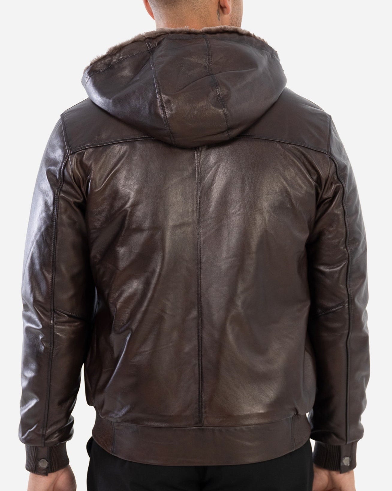 DANTE  Genuine Shearling Bomber Leather Jacket-thumbmail-3