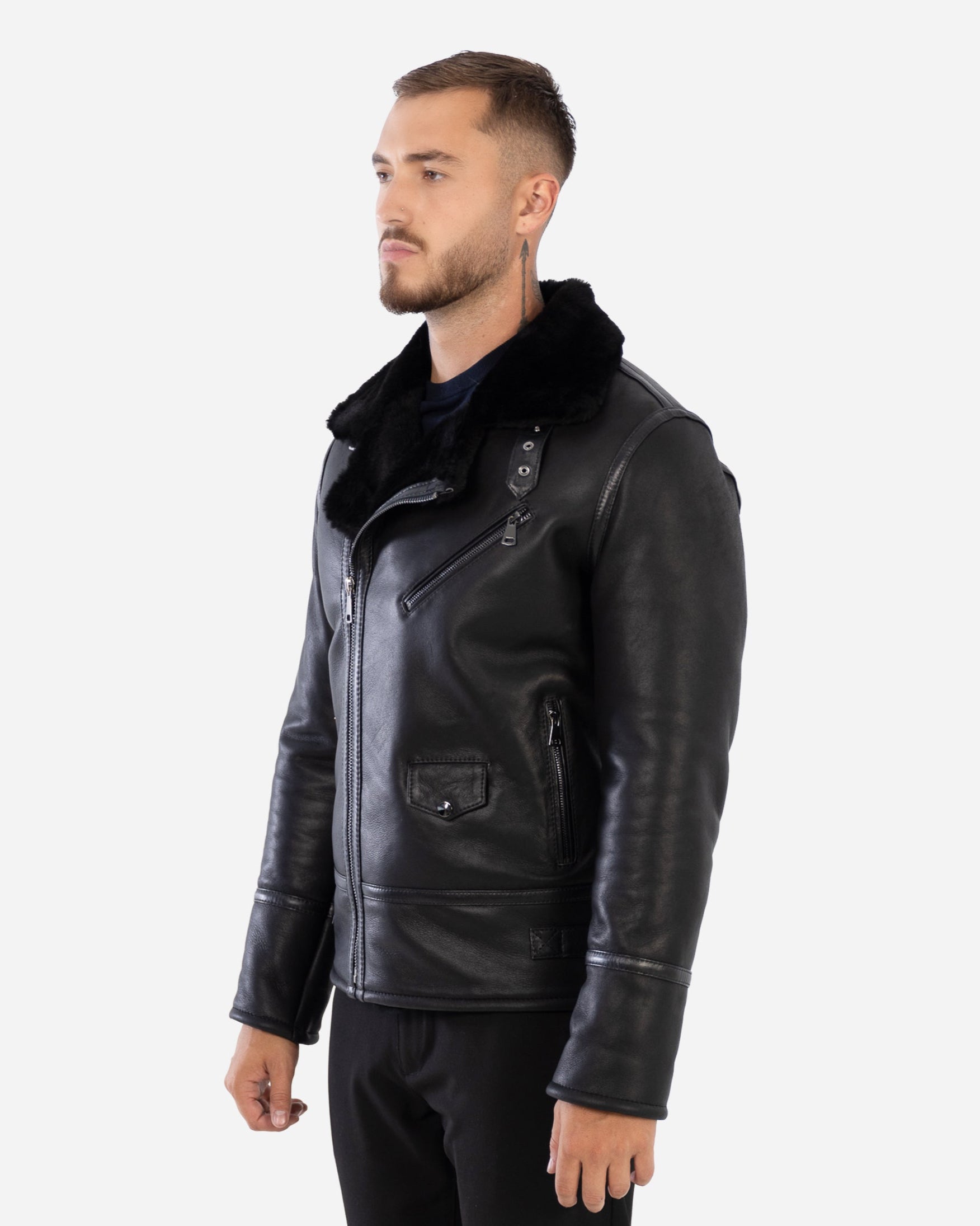 MILAN  premium shearling biker jacket-thumbmail-3