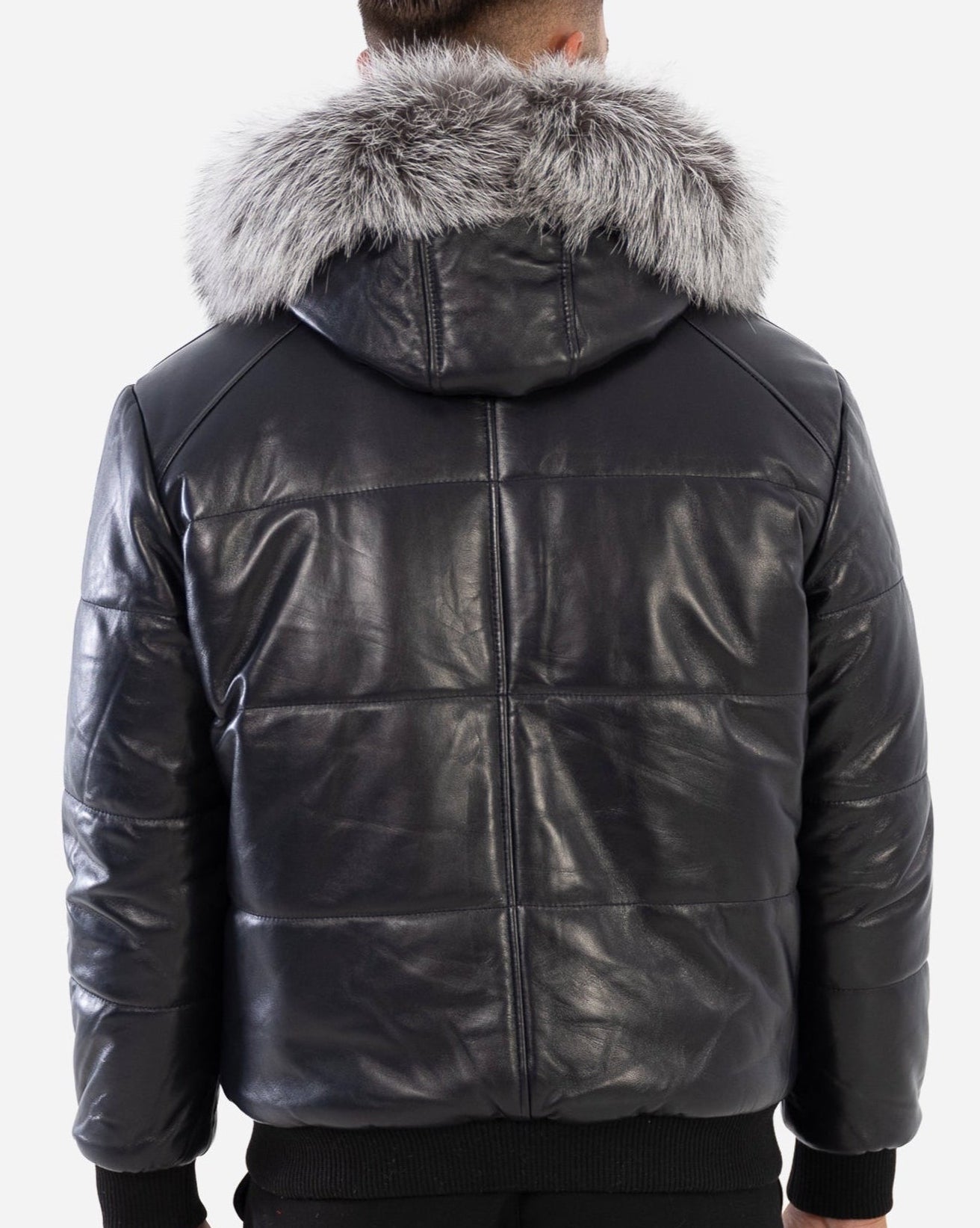 Arctic Men’s Winter Leather Coat With Silver Fox Fur-thumbmail-3