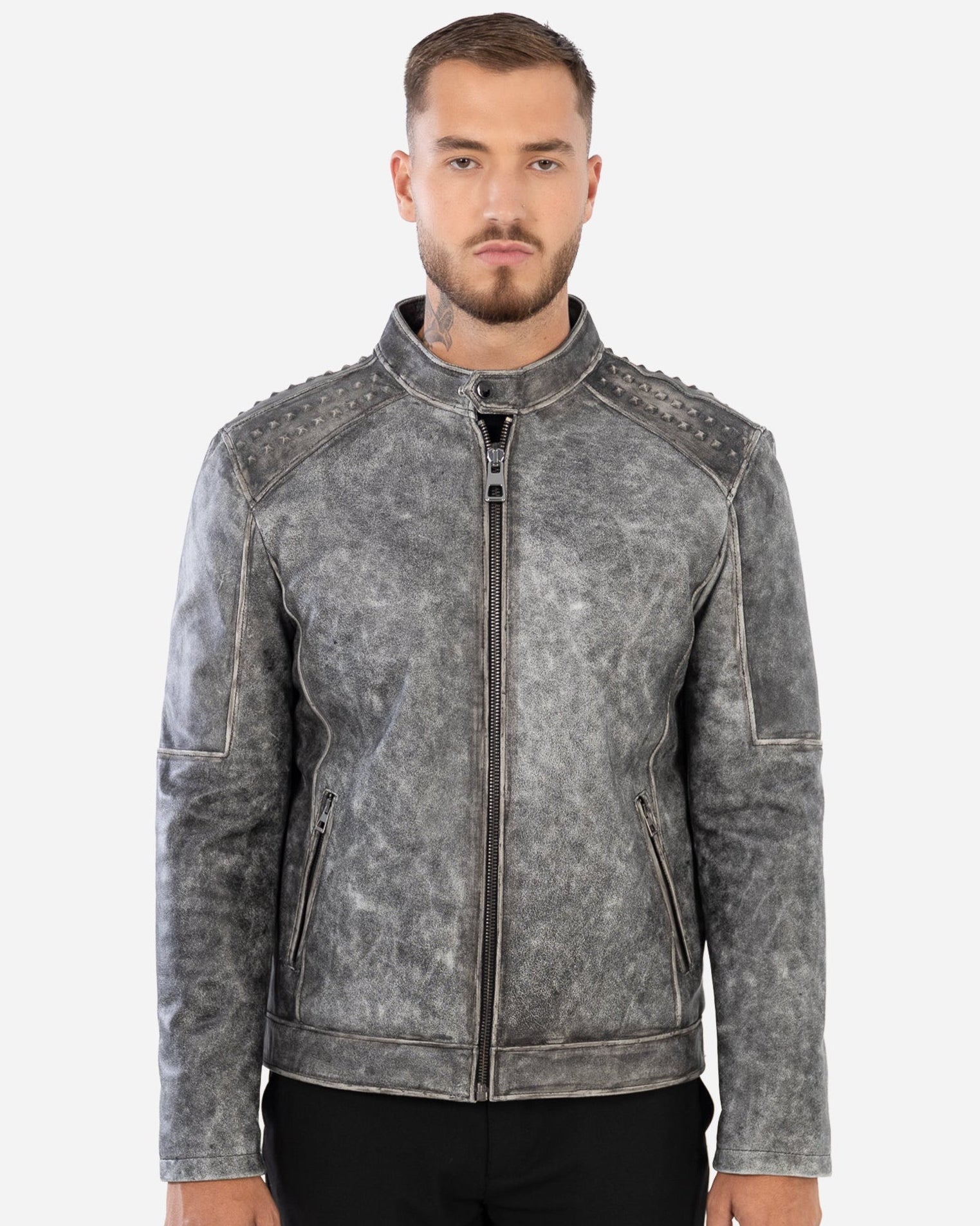 AKSEL JACKET IN VINTAGE GRAINED LAMBSKIN