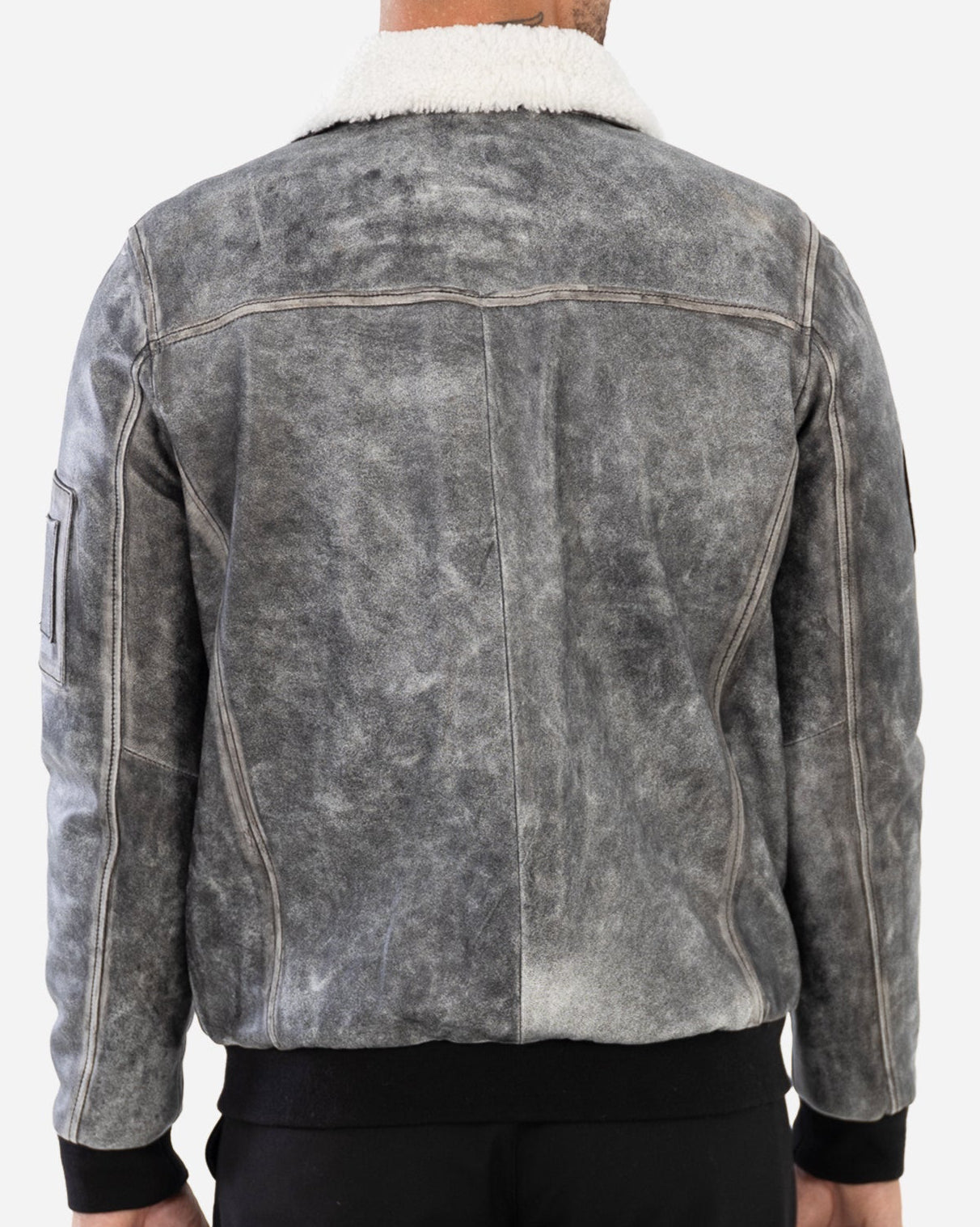 KYLAN BOMBER JACKET IN GRAINED LEATHER-thumbmail-4