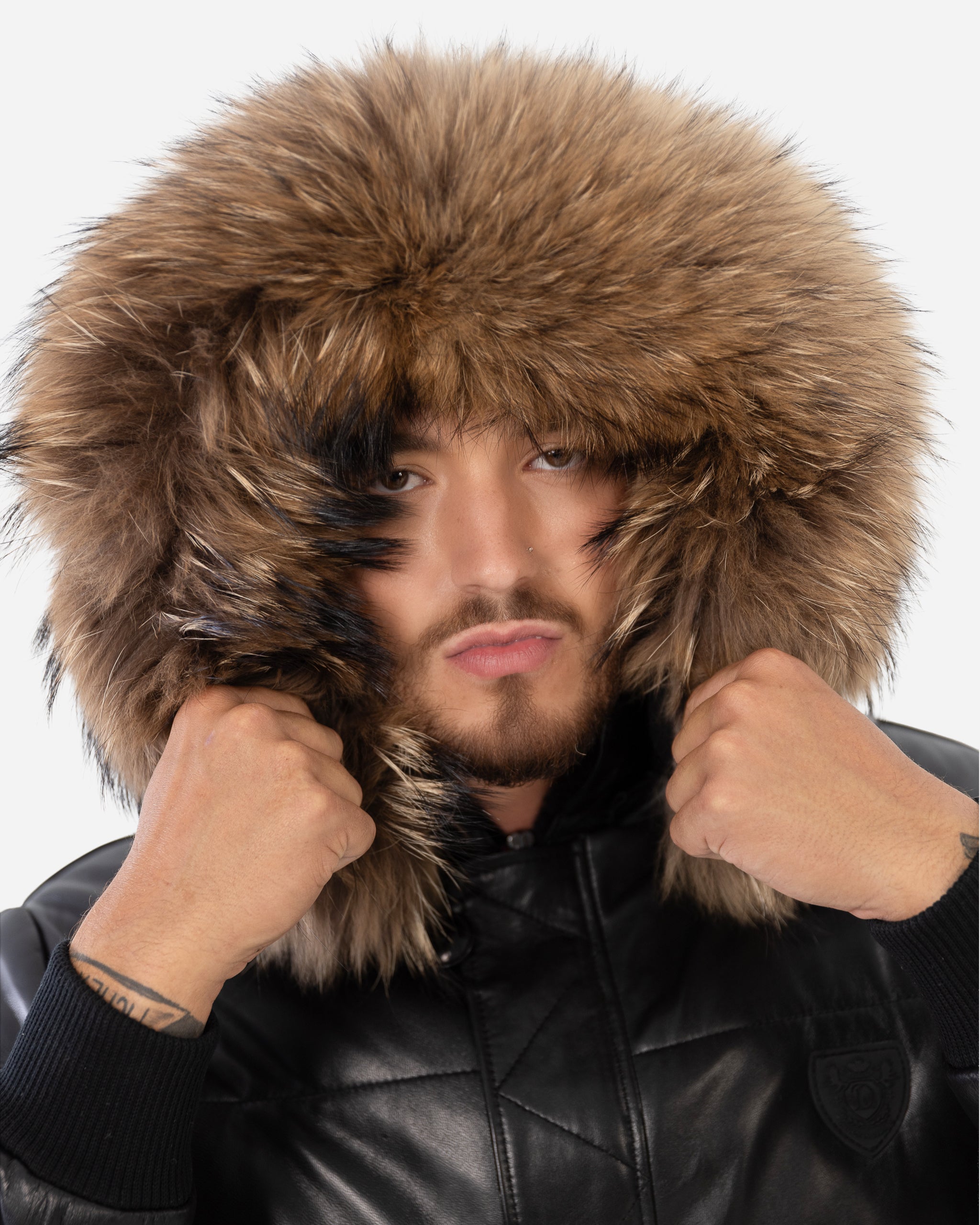 Arctic Men’s Winter Leather Coat With Natural Fur-thumbmail-2