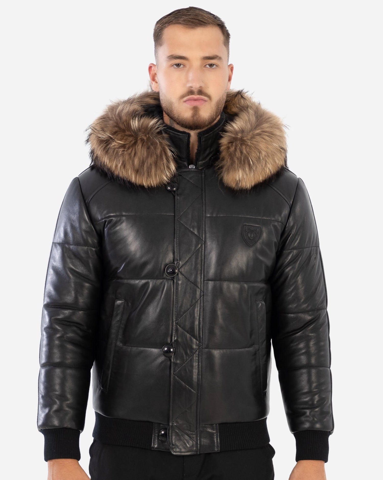 Arctic Men’s Winter Leather Coat With Natural Fur-thumbmail-4