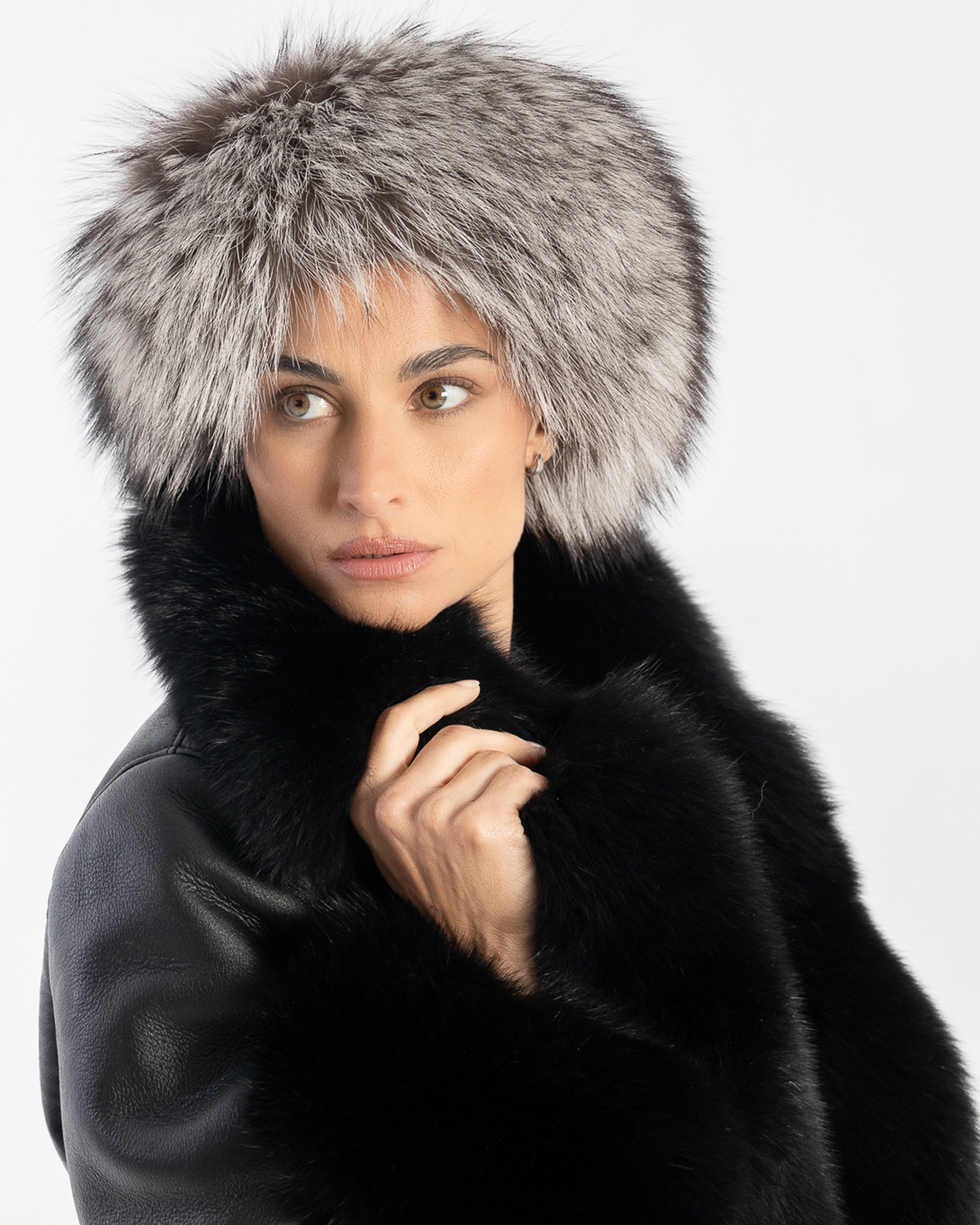 Silver Fox Fur Leather Hat – Dimitri