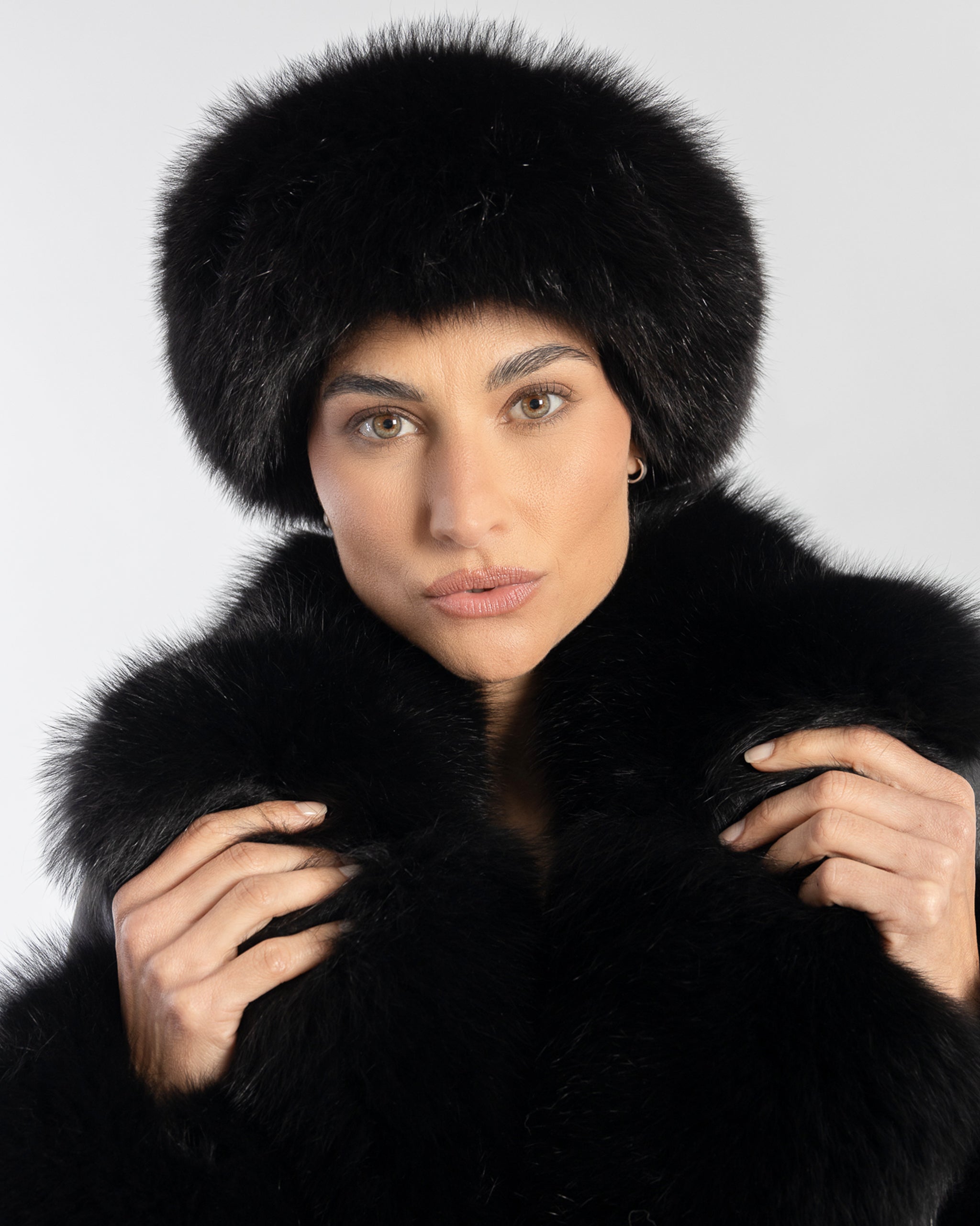 Black Fox Fur Leather Hat – Dimitri Black Fox Fur Leather Hat – Dimitri