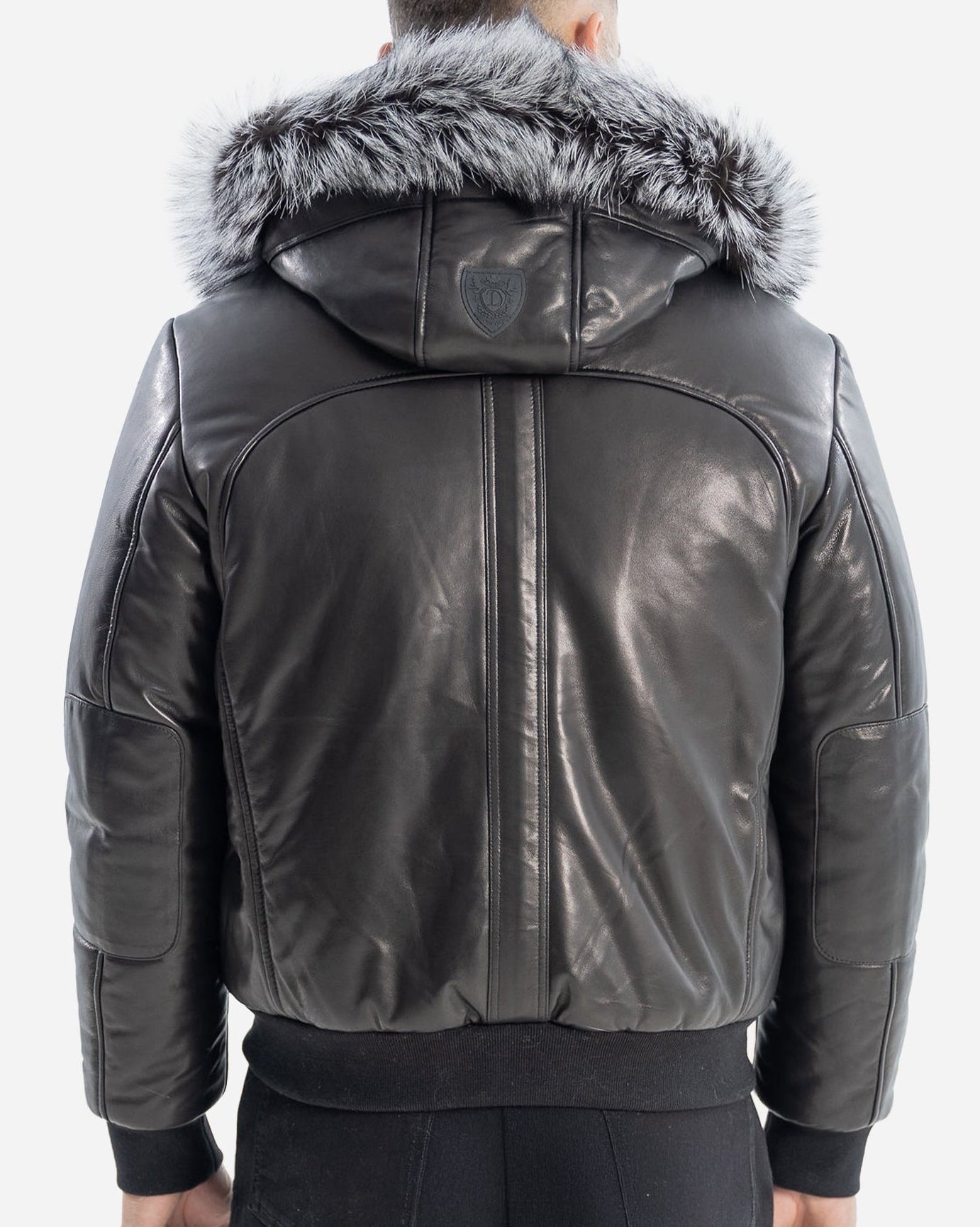 Victor Leather Bomber Jacket With Silver Fox – Dimitri