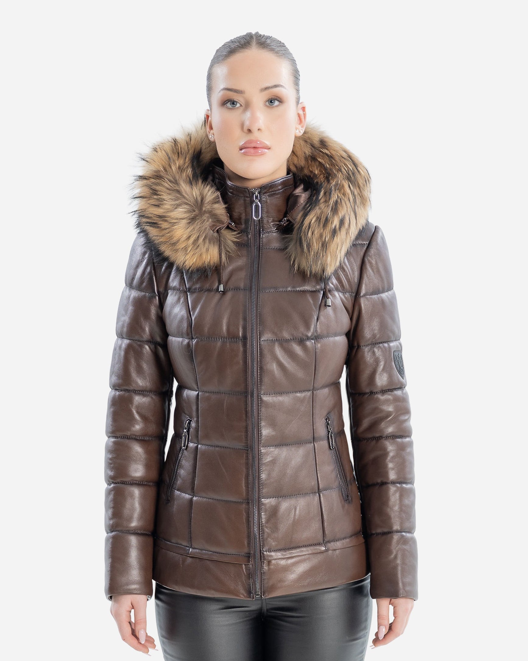 Lyanna Puffer  Leather Jacket-5