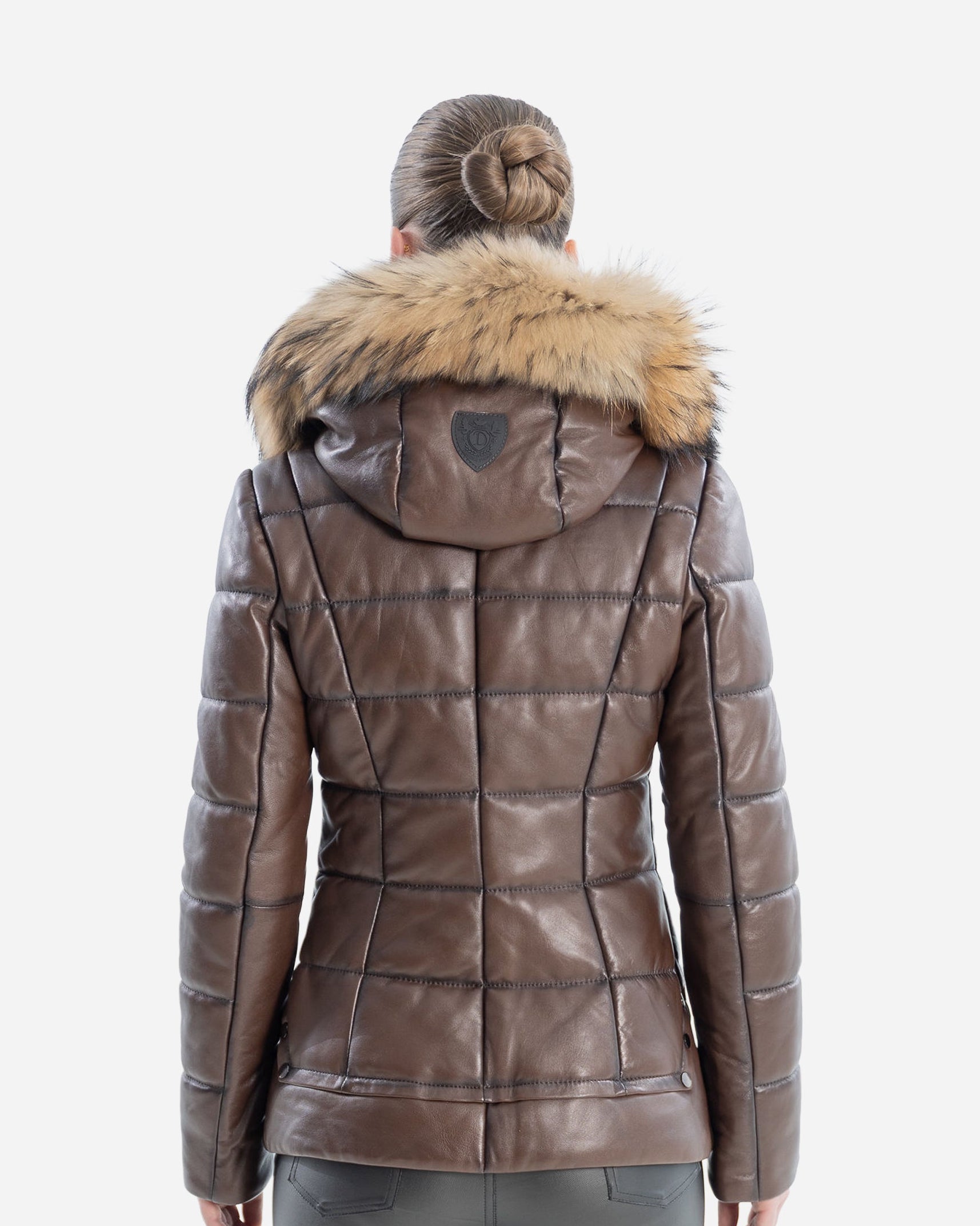 Lyanna Puffer  Leather Jacket-3